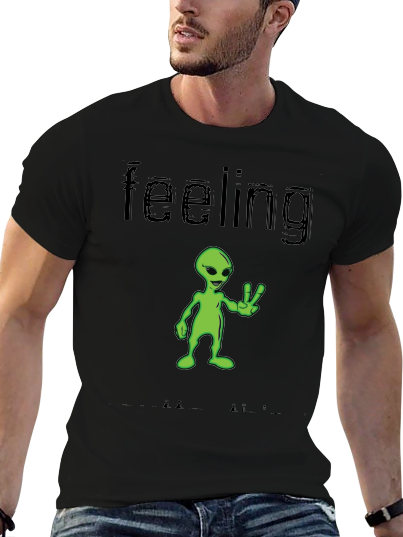 Feeling Alien T-Shirt - Black Graphic Tee