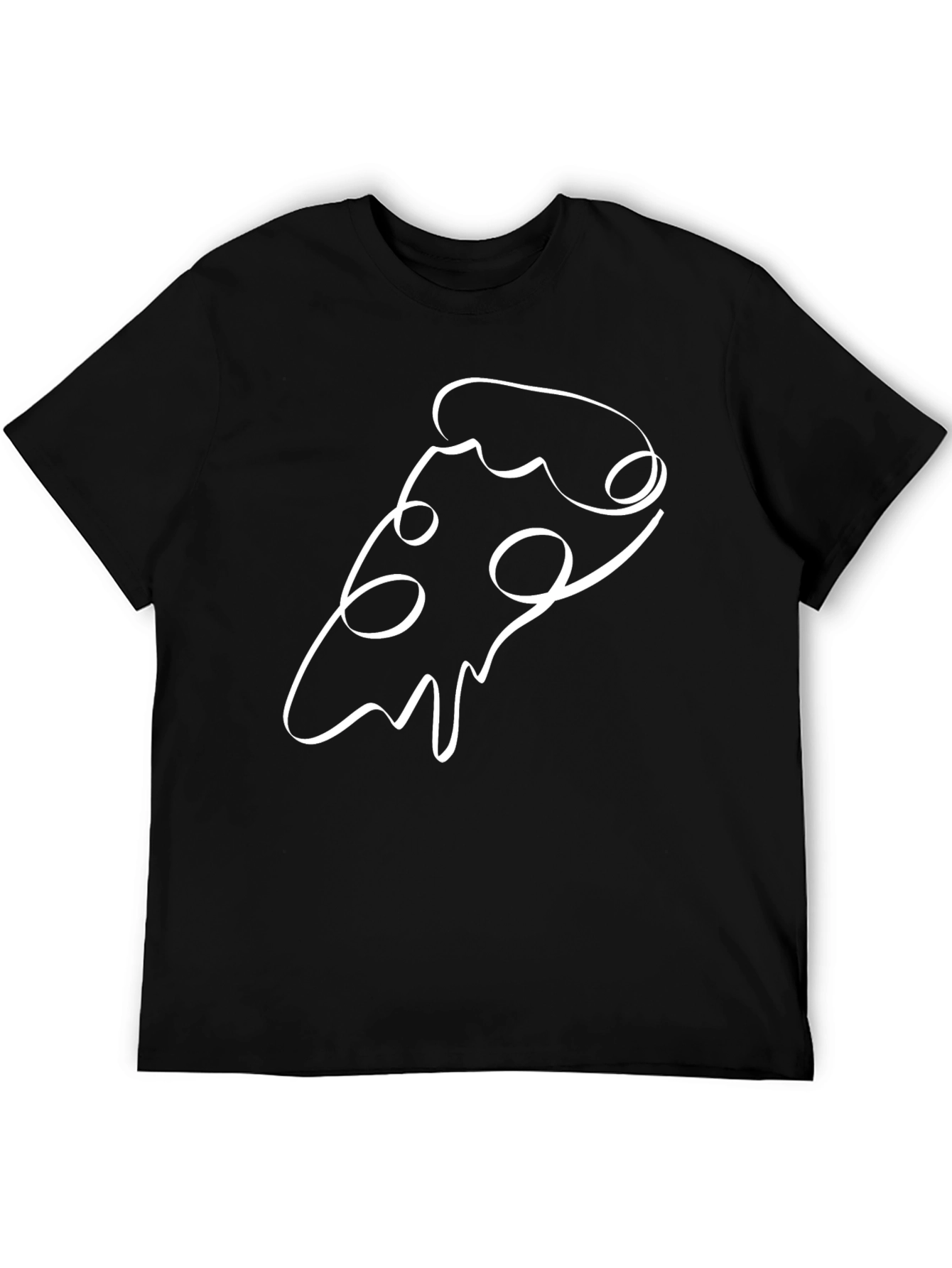Abstract Pizza Slice Graphic Tee - Mens Black T-Shirt