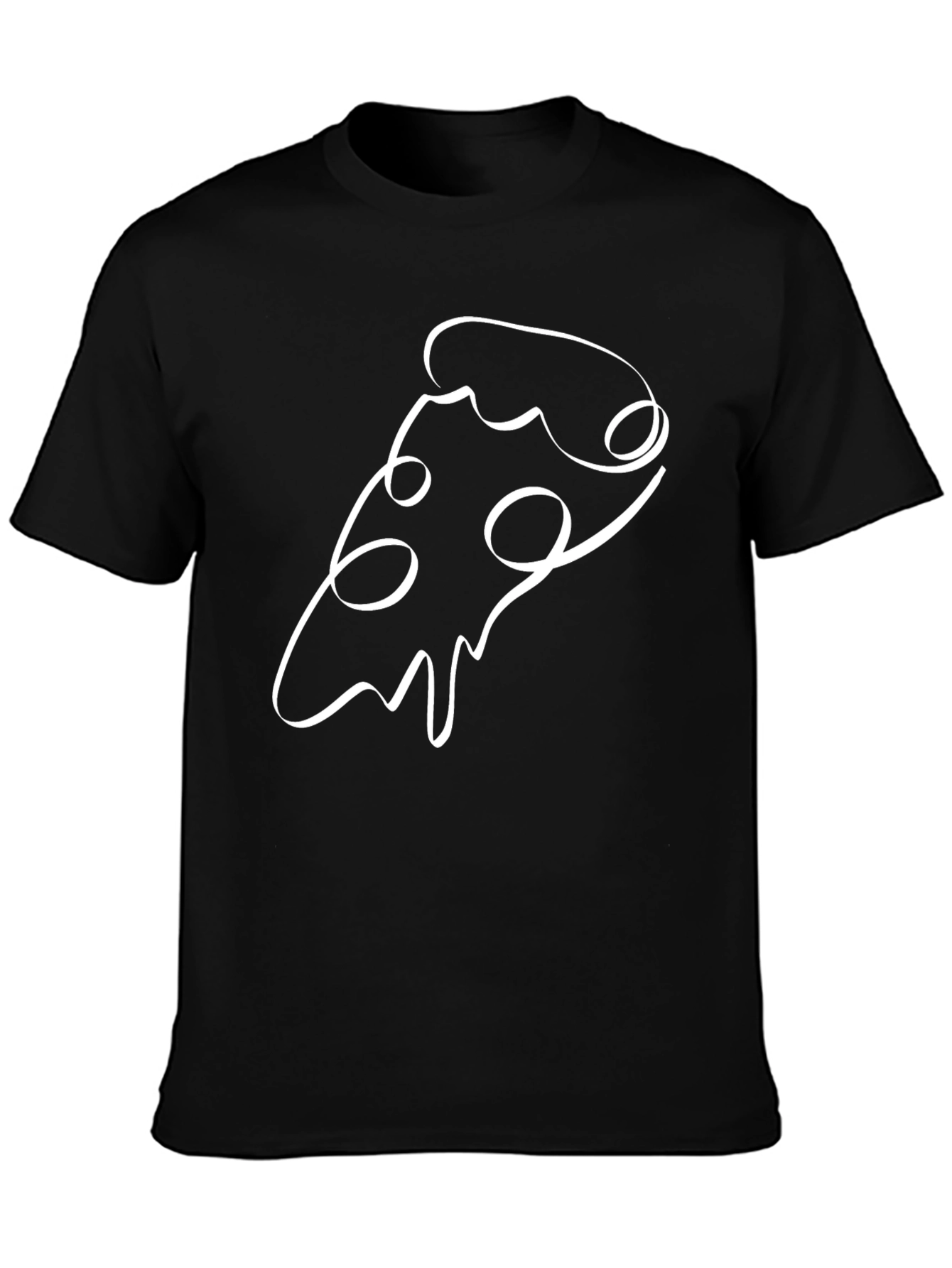 Abstract Pizza Slice Graphic Tee - Mens Black T-Shirt