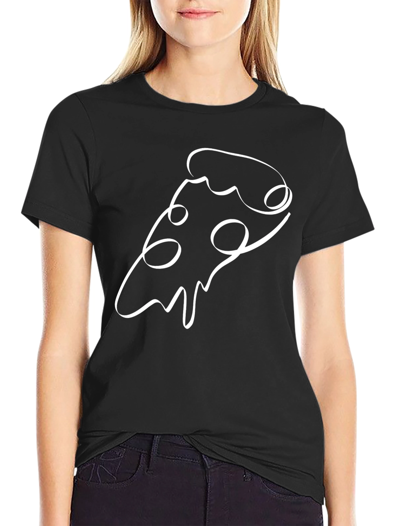 Abstract Pizza Slice Graphic Tee - Mens Black T-Shirt