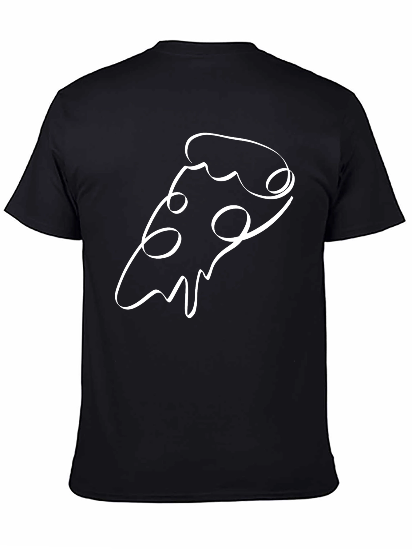 Abstract Pizza Slice Graphic Tee - Mens Black T-Shirt