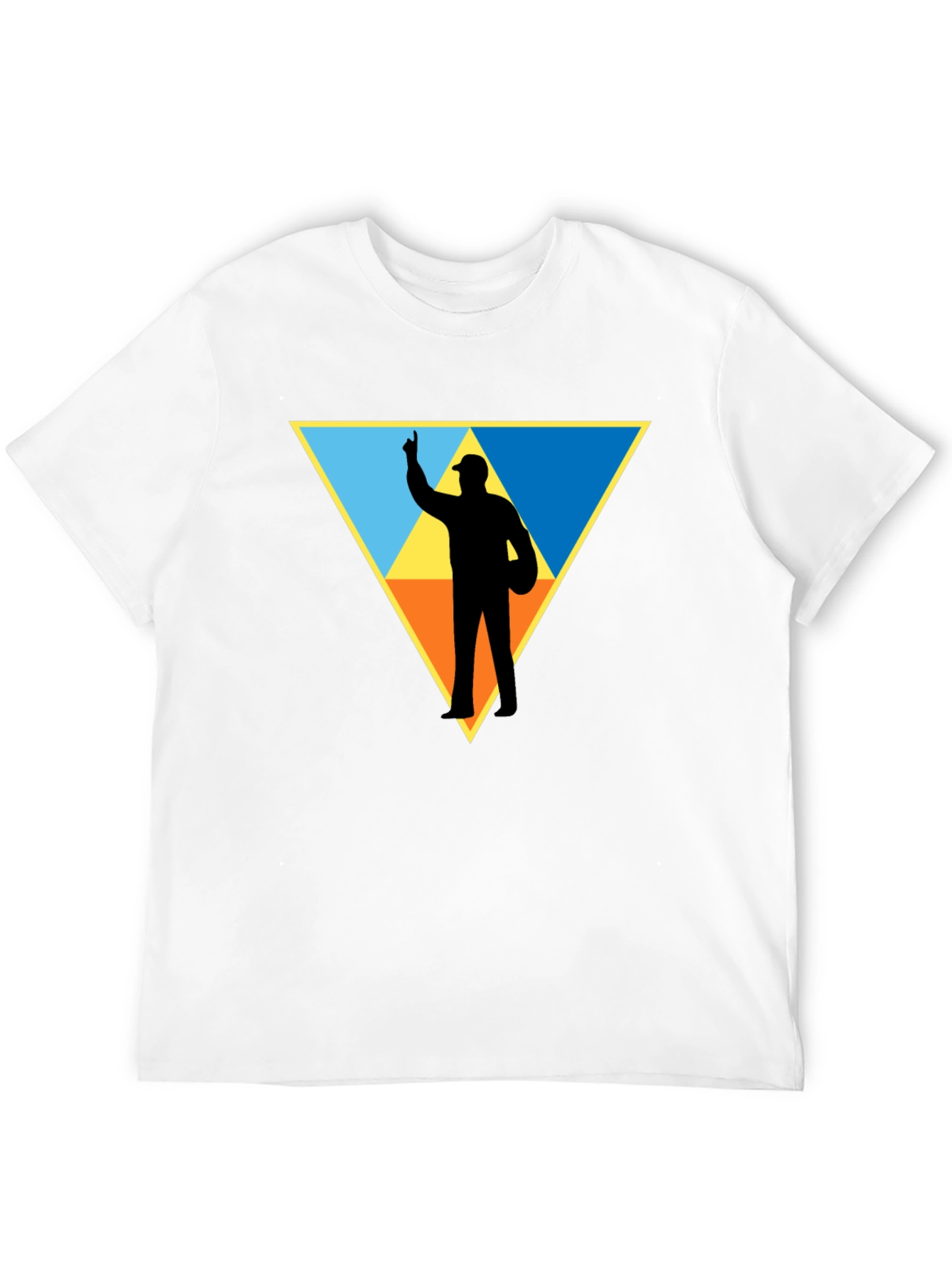 Triangle Silhouette Graphic T-Shirt - Black Cotton Tee