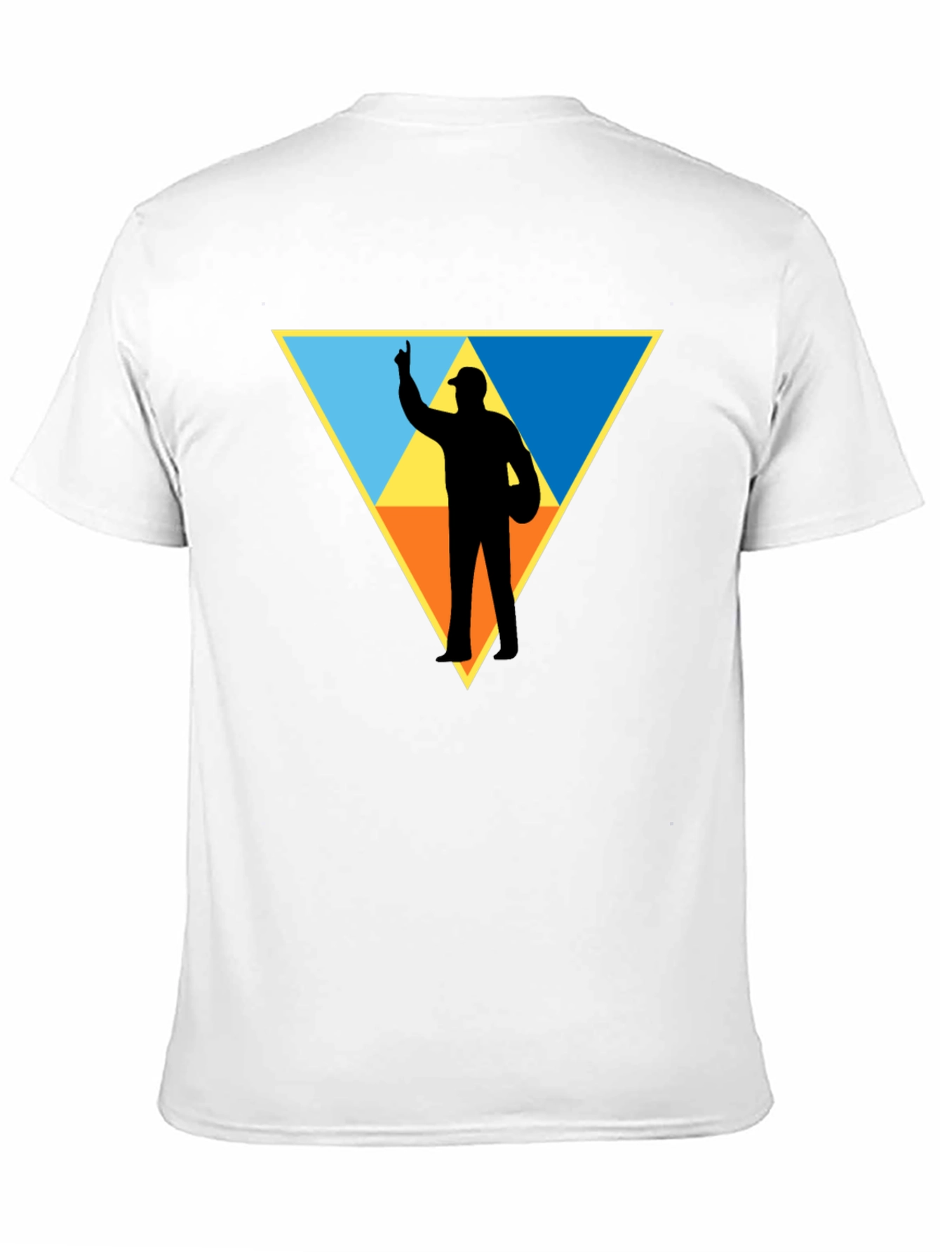 Triangle Silhouette Graphic T-Shirt - Black Cotton Tee