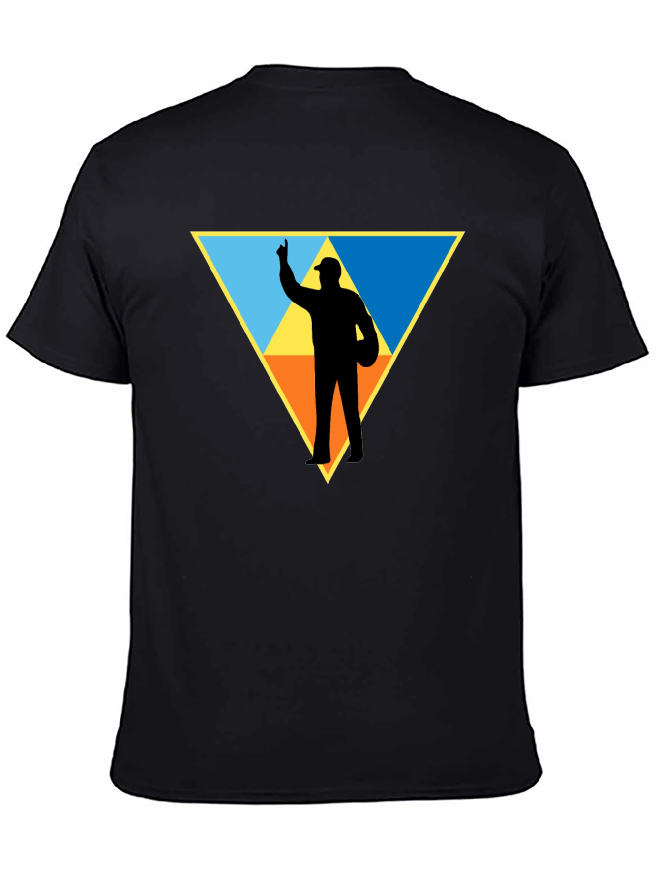 Triangle Silhouette Graphic T-Shirt - Black Cotton Tee
