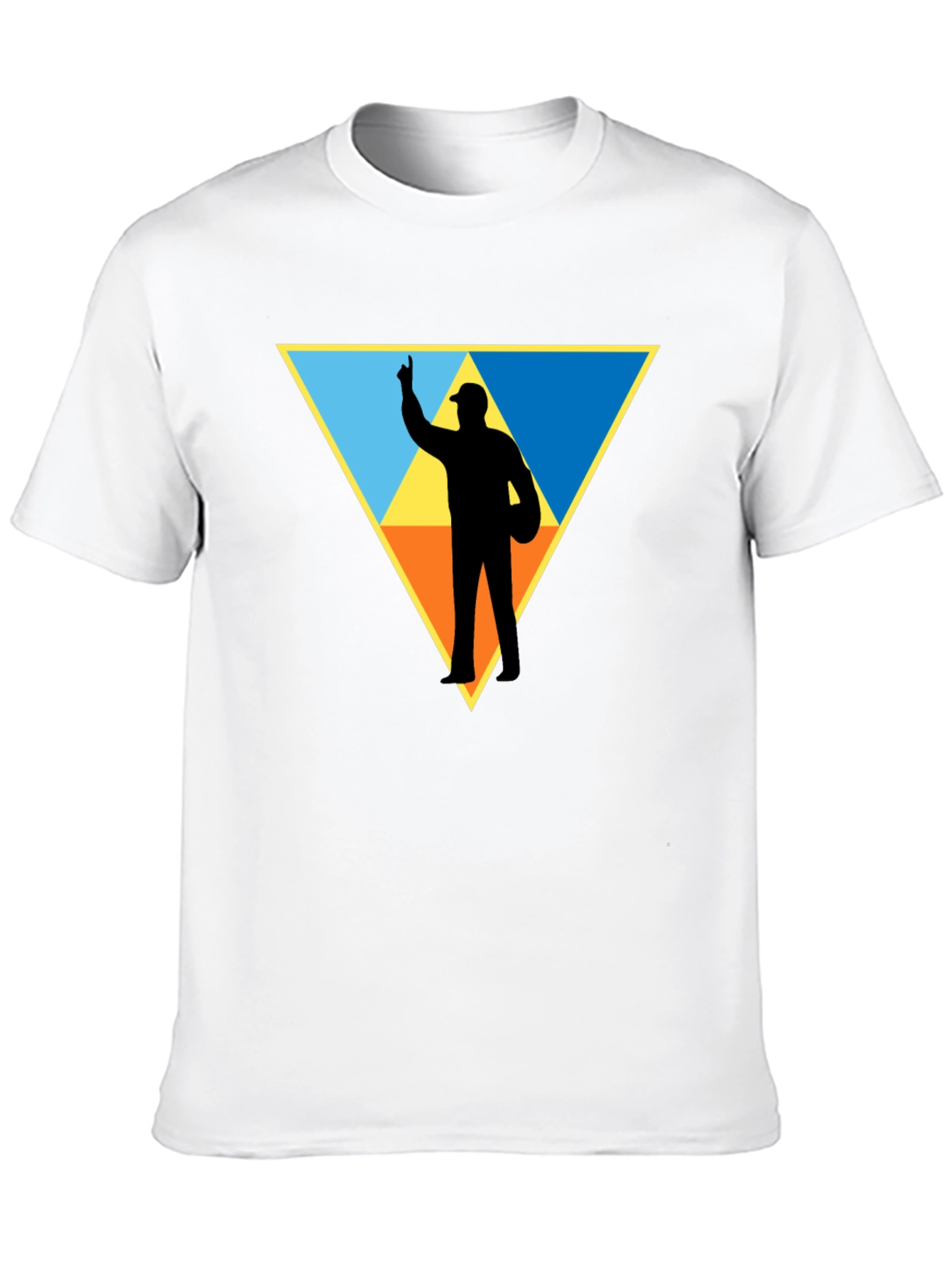 Triangle Silhouette Graphic T-Shirt - Black Cotton Tee