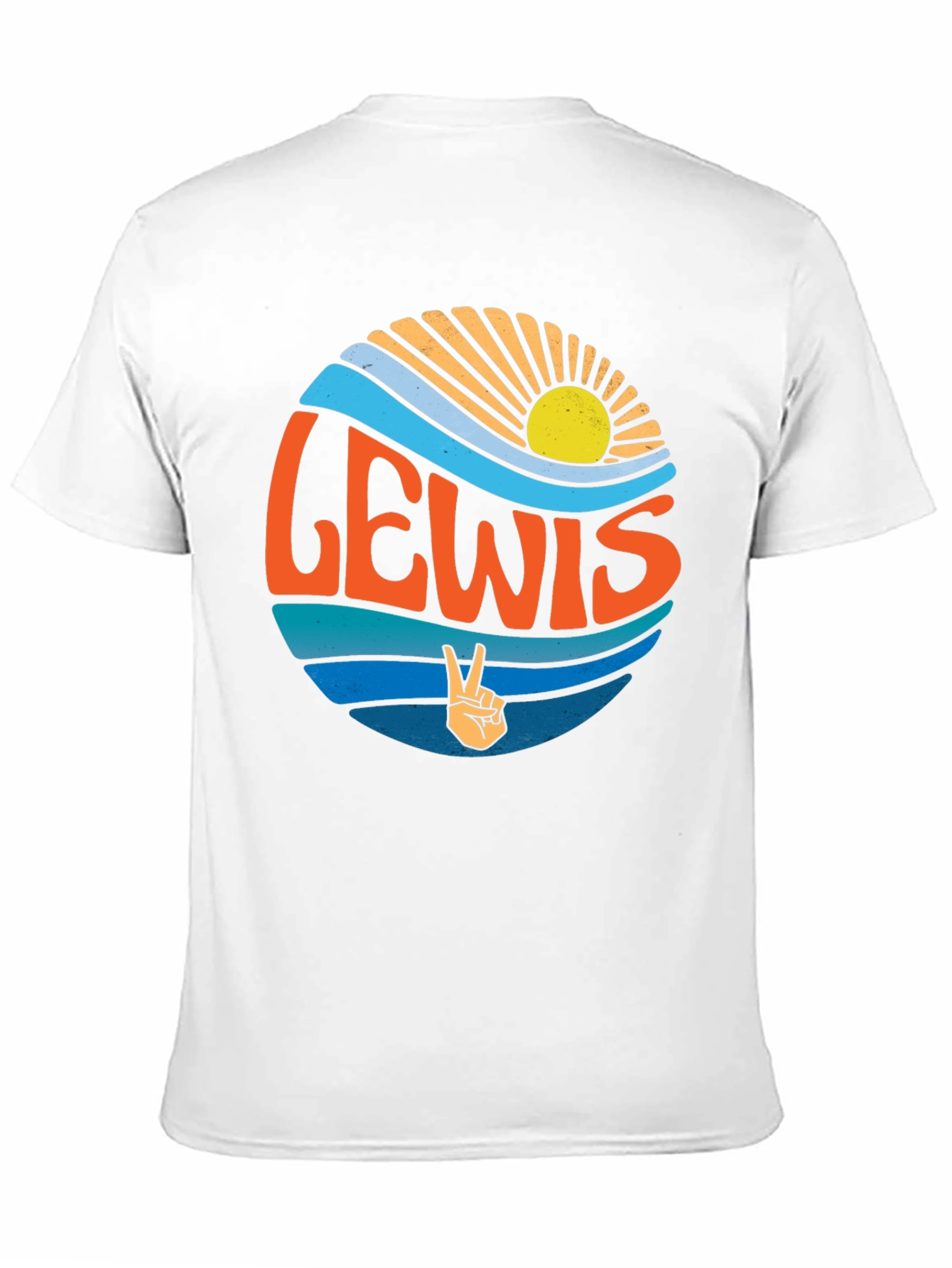 Retro LEWIS Peace Sign Black T-Shirt