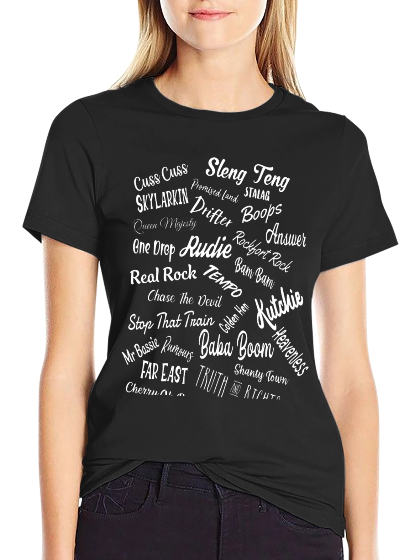 Word Art Graphic T-Shirt - Black