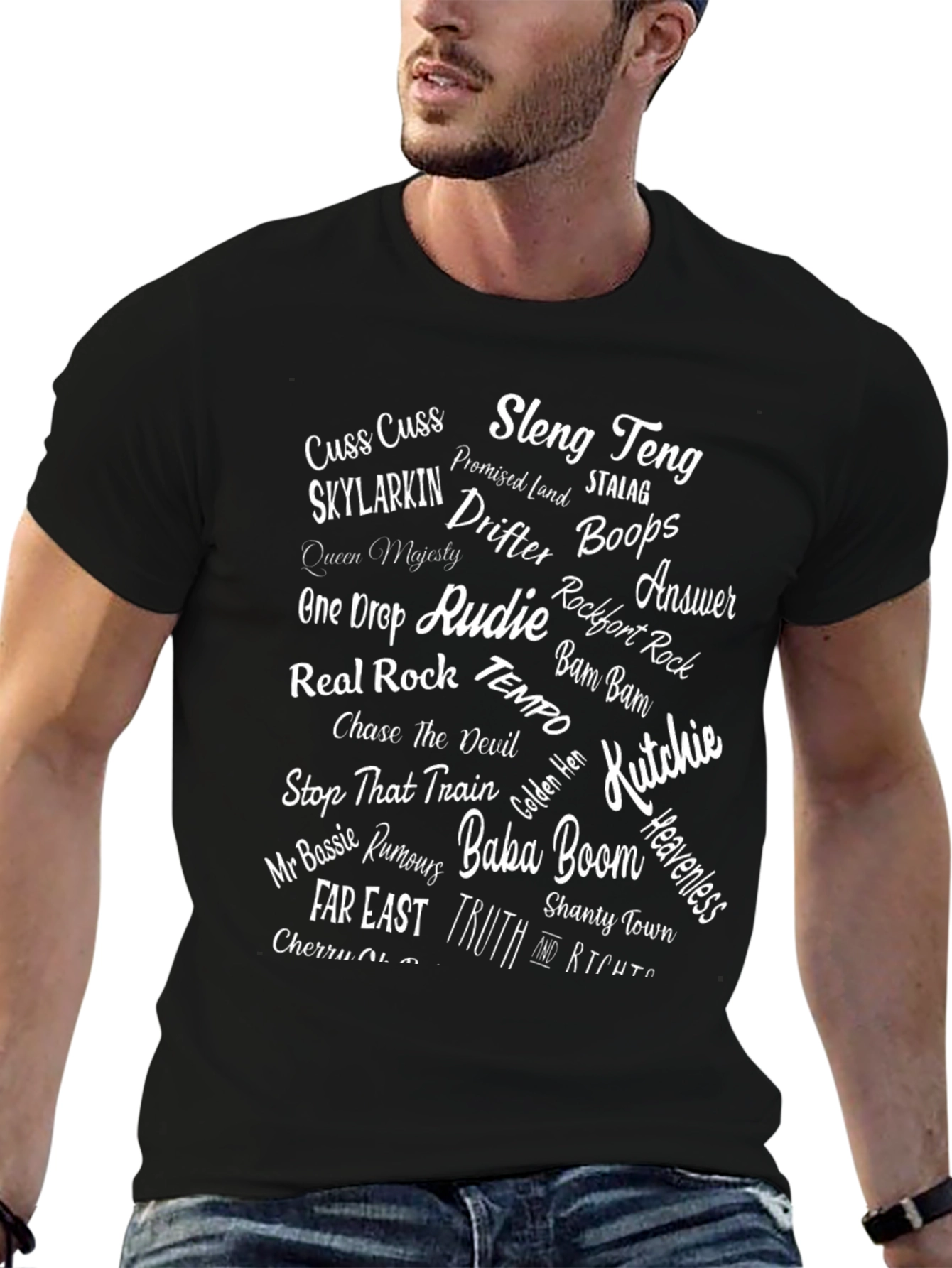 Word Art Graphic T-Shirt - Black