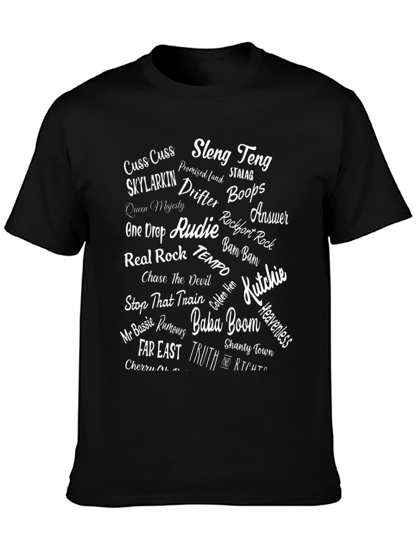 Word Art Graphic T-Shirt - Black