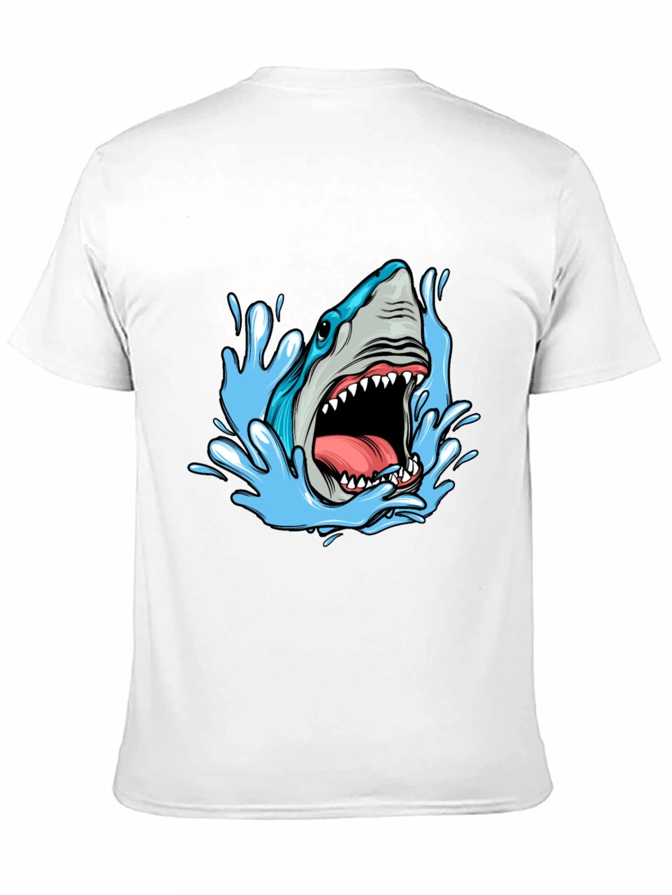 Shark Attack Graphic Tee - Black Cotton T-Shirt