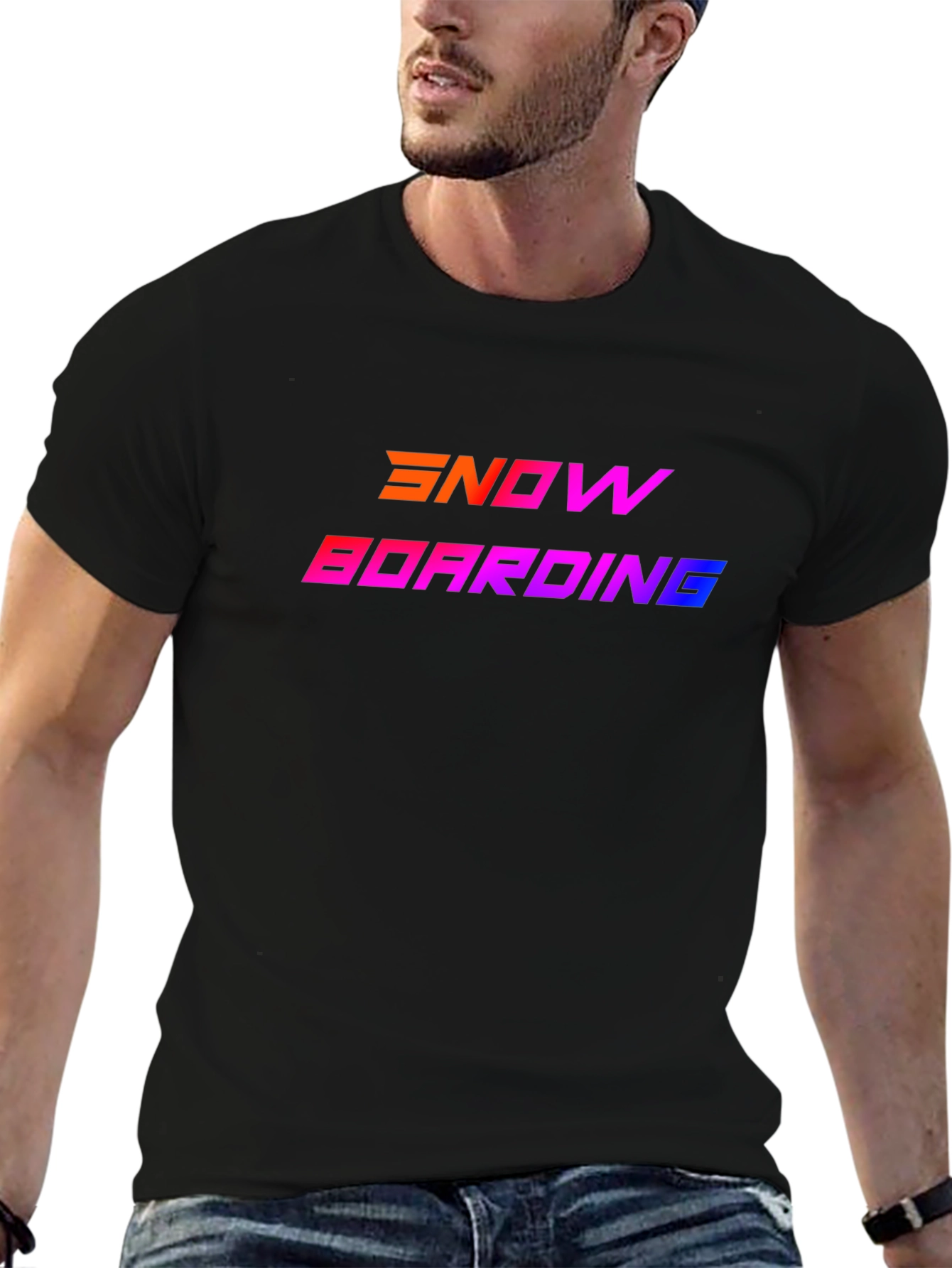 Snowboarding Graphic Tee - Gradient Design
