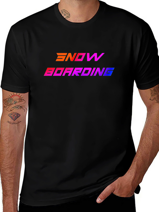 Snowboarding Graphic Tee - Gradient Design