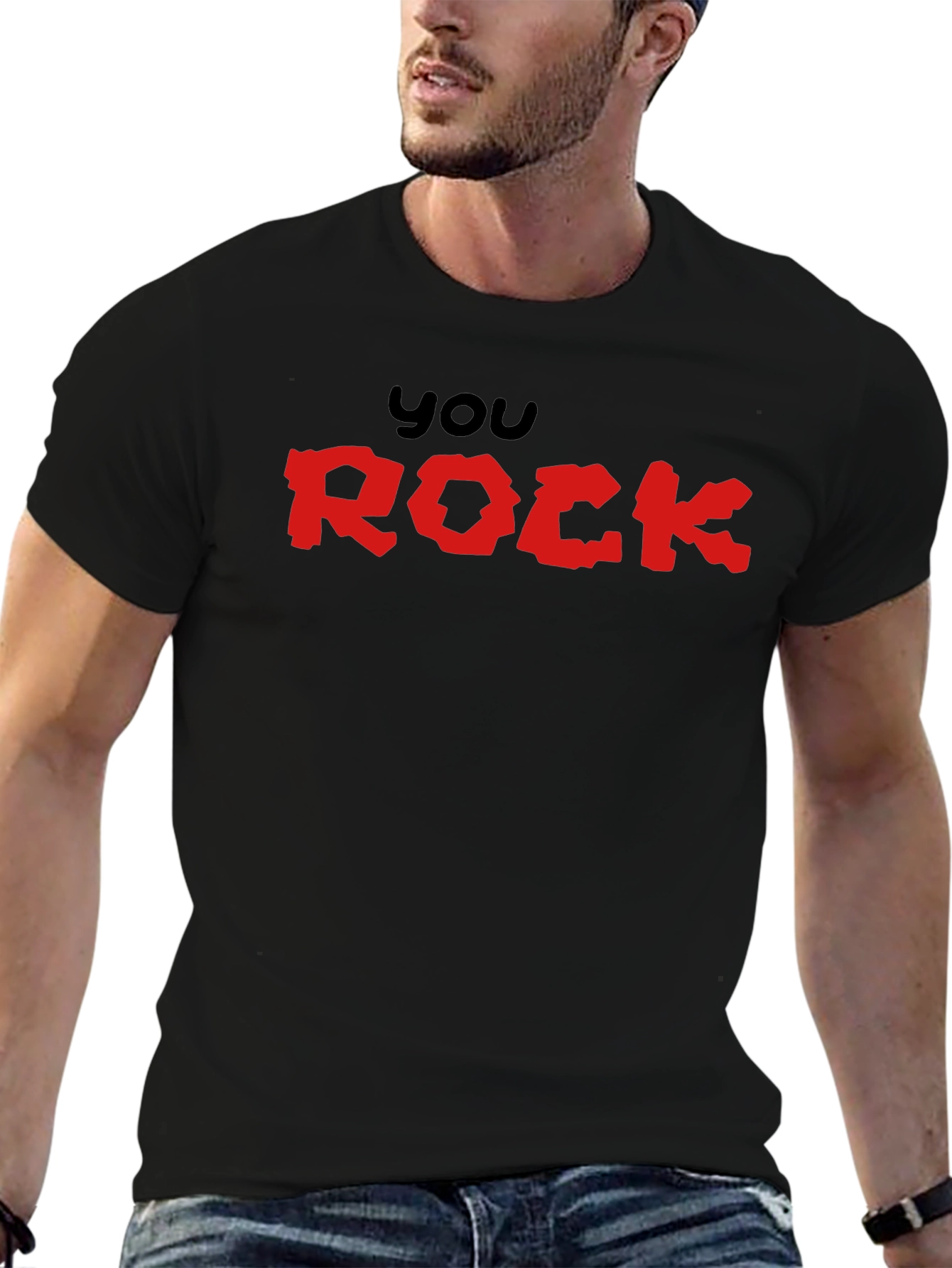 You Rock Graphic Black T-Shirt