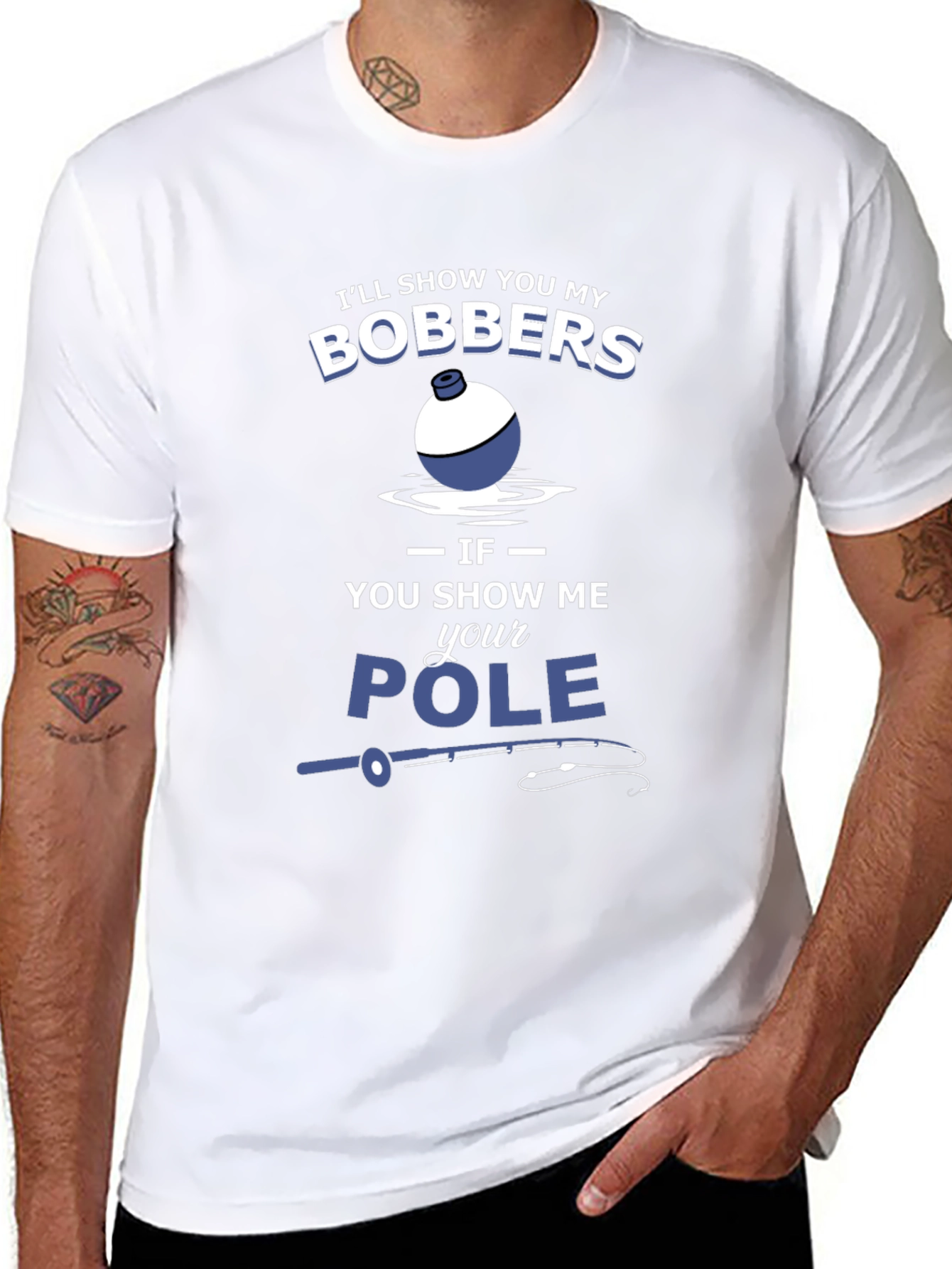 Funny Fishing T-Shirt - Bobbers and Pole