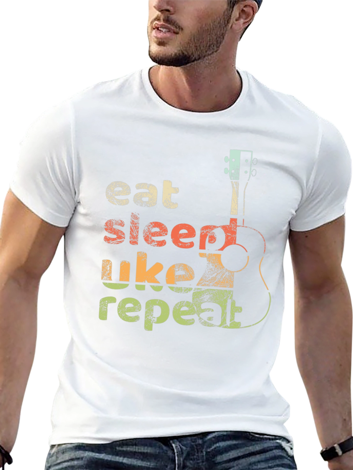 Eat Sleep Uke Repeat T-Shirt - Ukulele Lover Tee