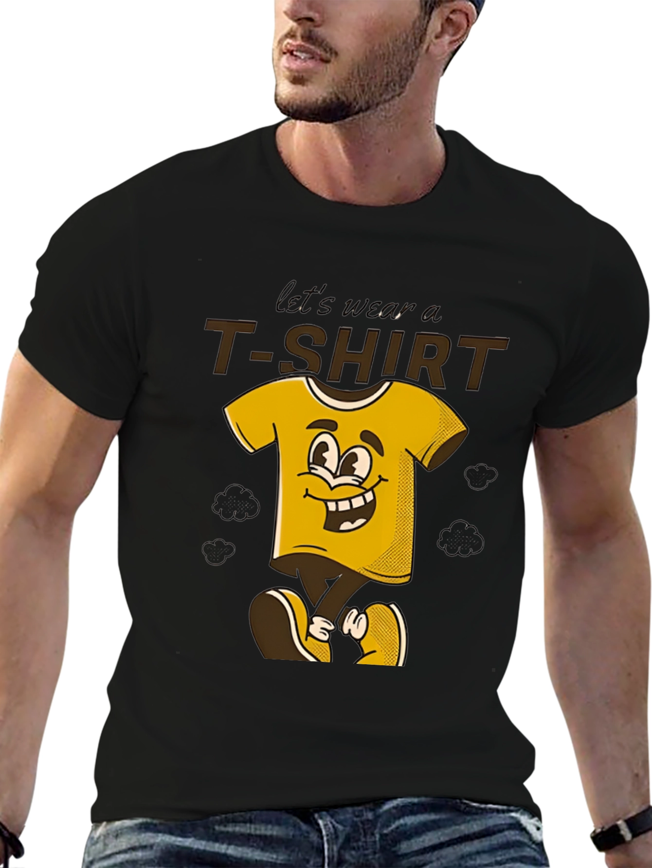Cartoon Graphic Tee - Black