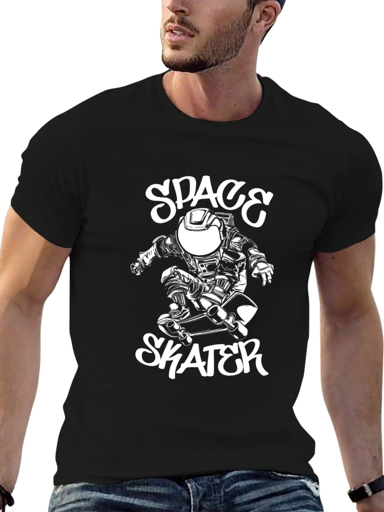 Space Skater Black T-Shirt