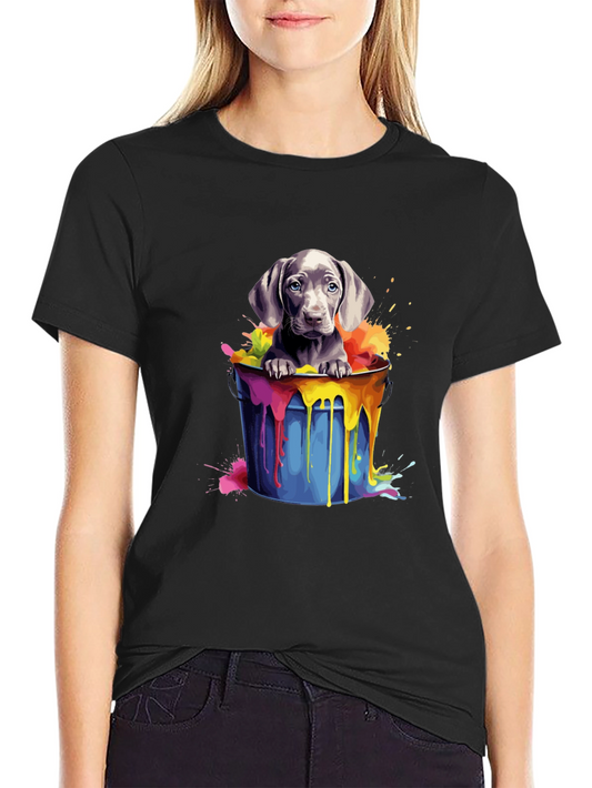 Dog in Bucket T-Shirt - Colorful Cute Puppy Tee