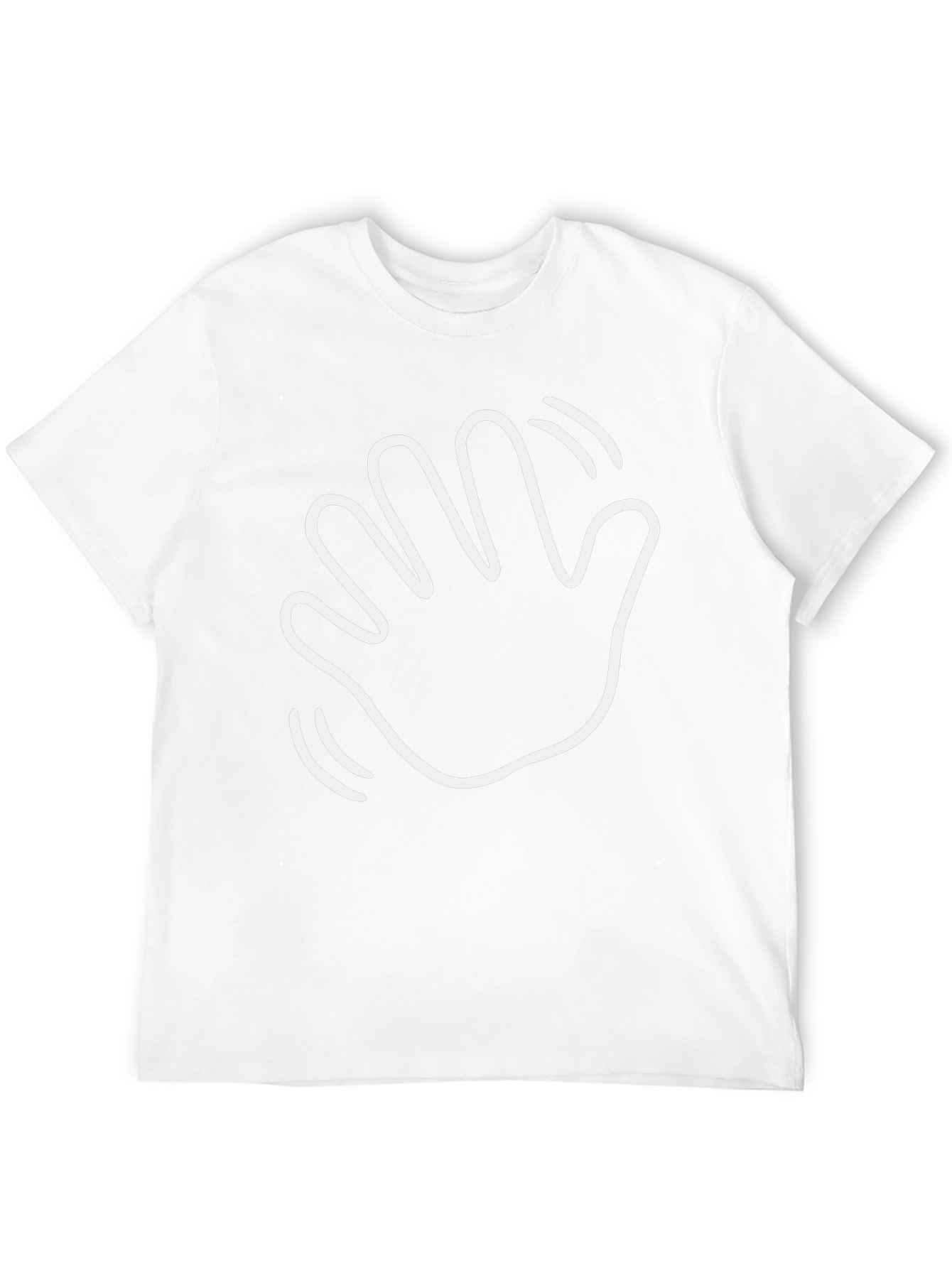 Waving Hand Graphic Tee - Casual Black T-Shirt