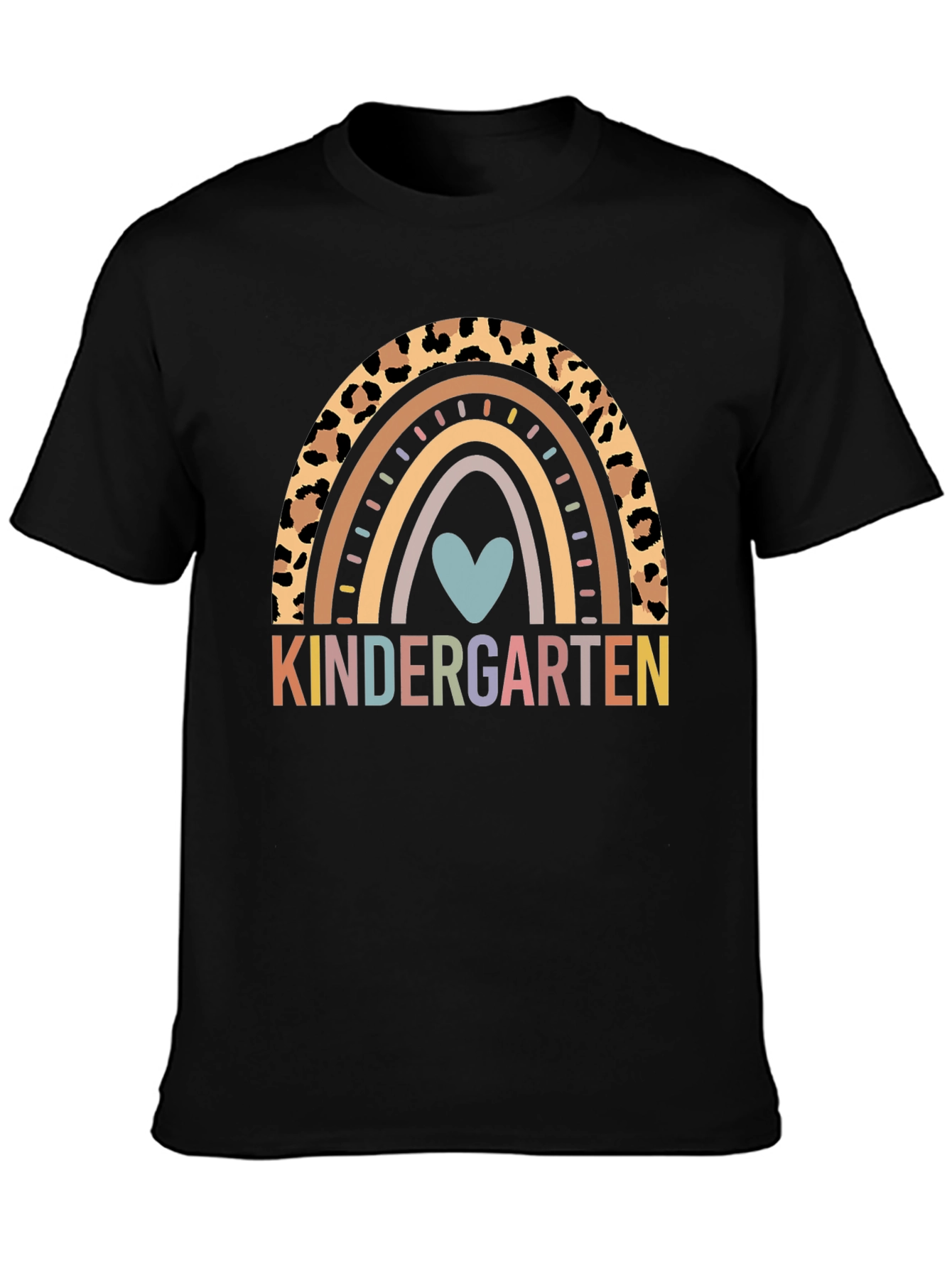 Kindergarten Rainbow Leopard Print T-Shirt