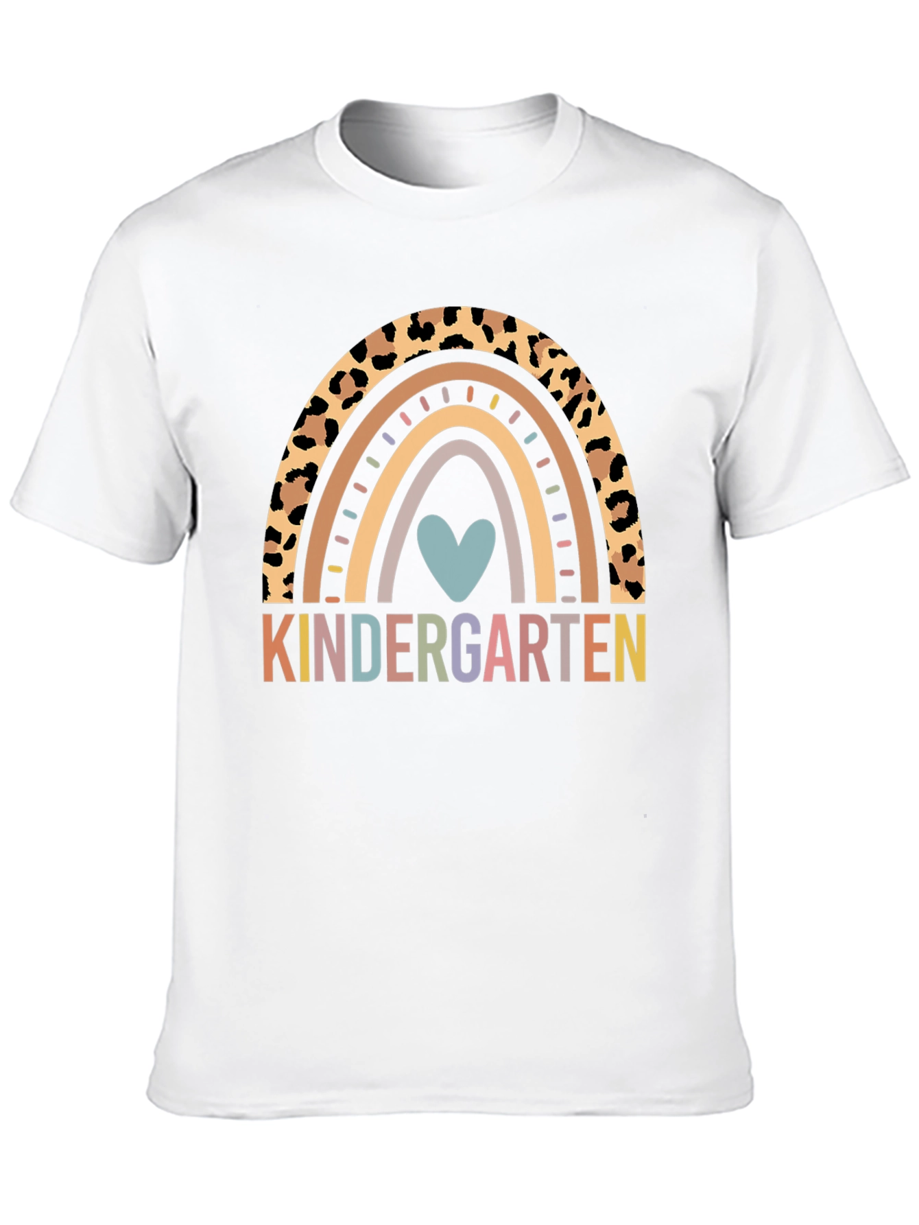 Kindergarten Rainbow Leopard Print T-Shirt