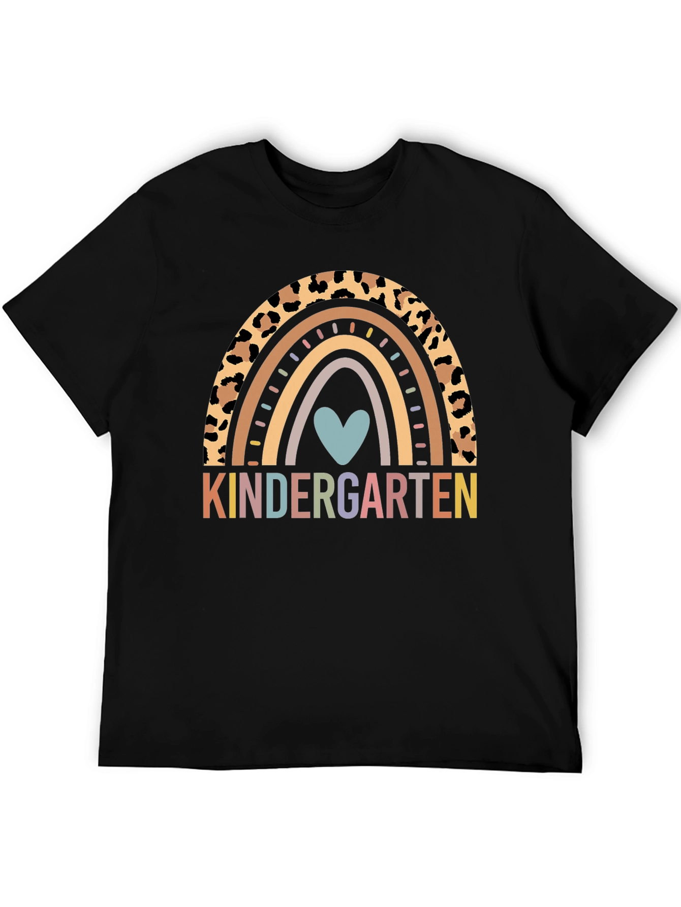 Kindergarten Rainbow Leopard Print T-Shirt
