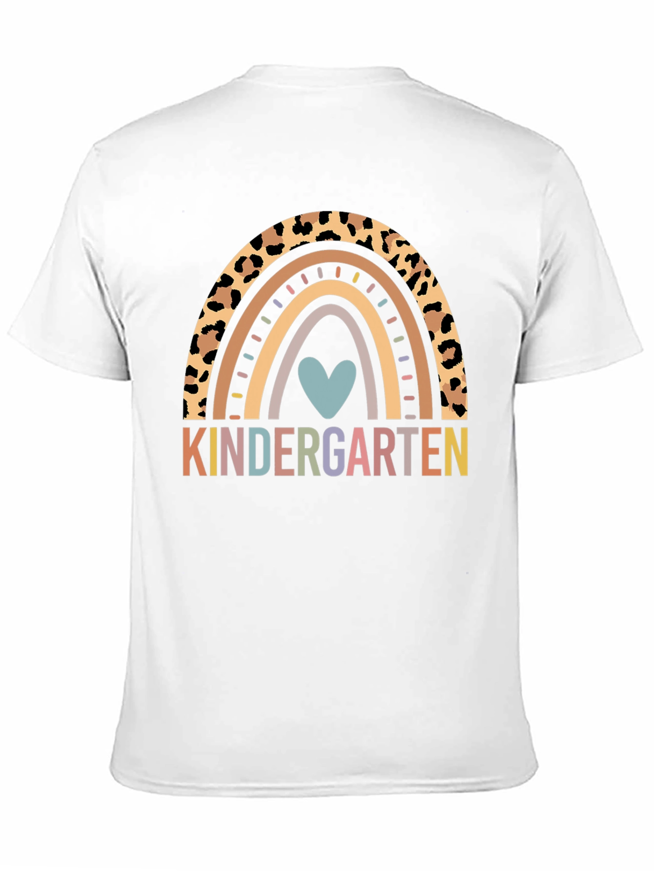 Kindergarten Rainbow Leopard Print T-Shirt