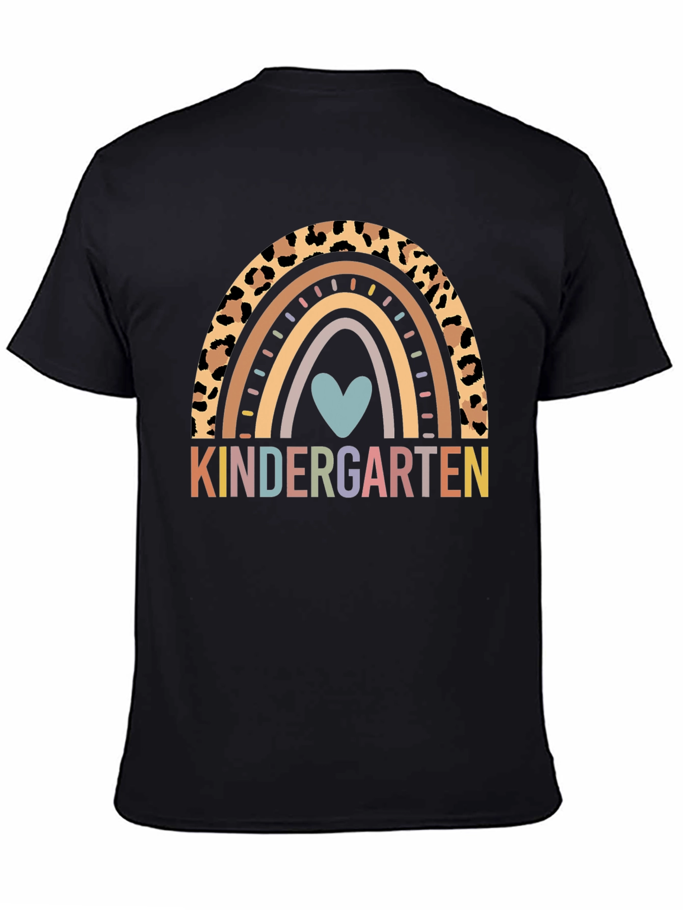 Kindergarten Rainbow Leopard Print T-Shirt