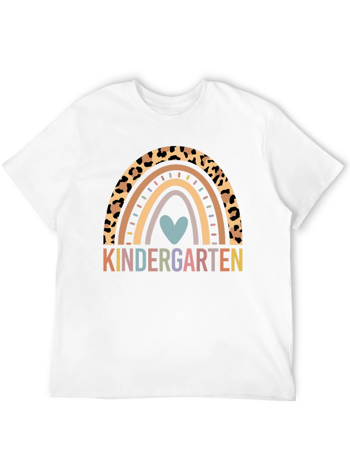 Kindergarten Rainbow Leopard Print T-Shirt