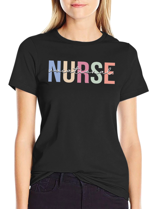 Vocational Nurse T-Shirt - Black Cotton Blend