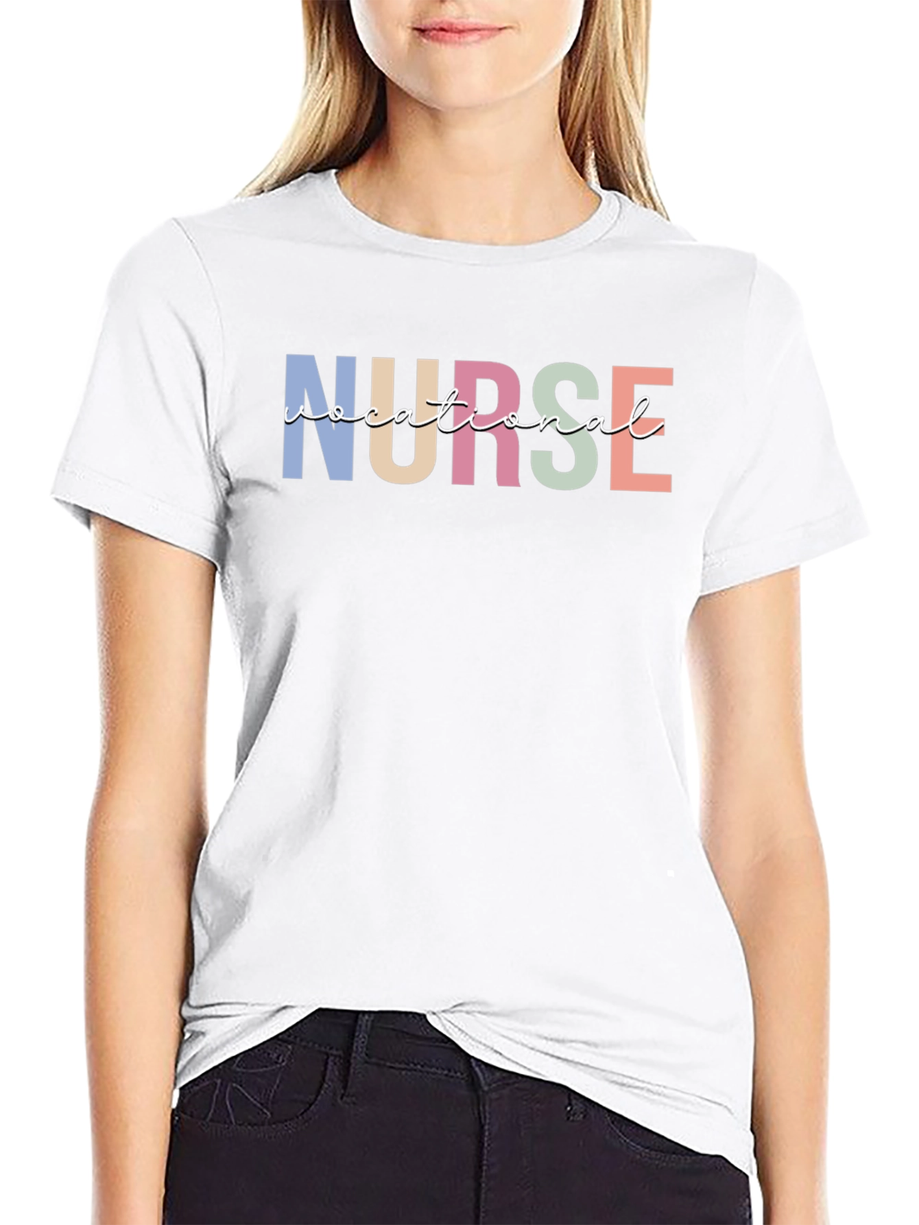 Vocational Nurse T-Shirt - Black Cotton Blend