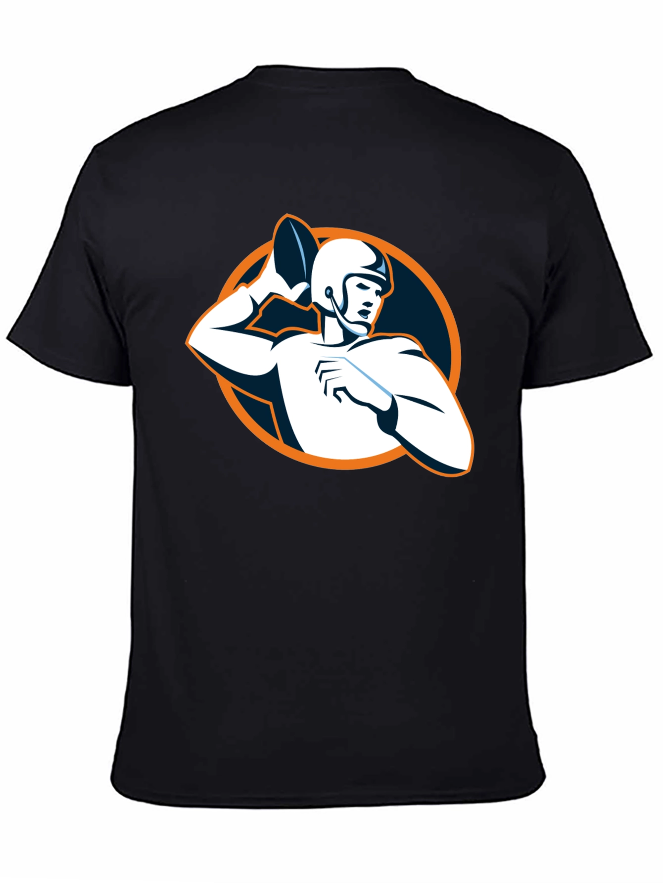 Football Player Graphic Black T-Shirt