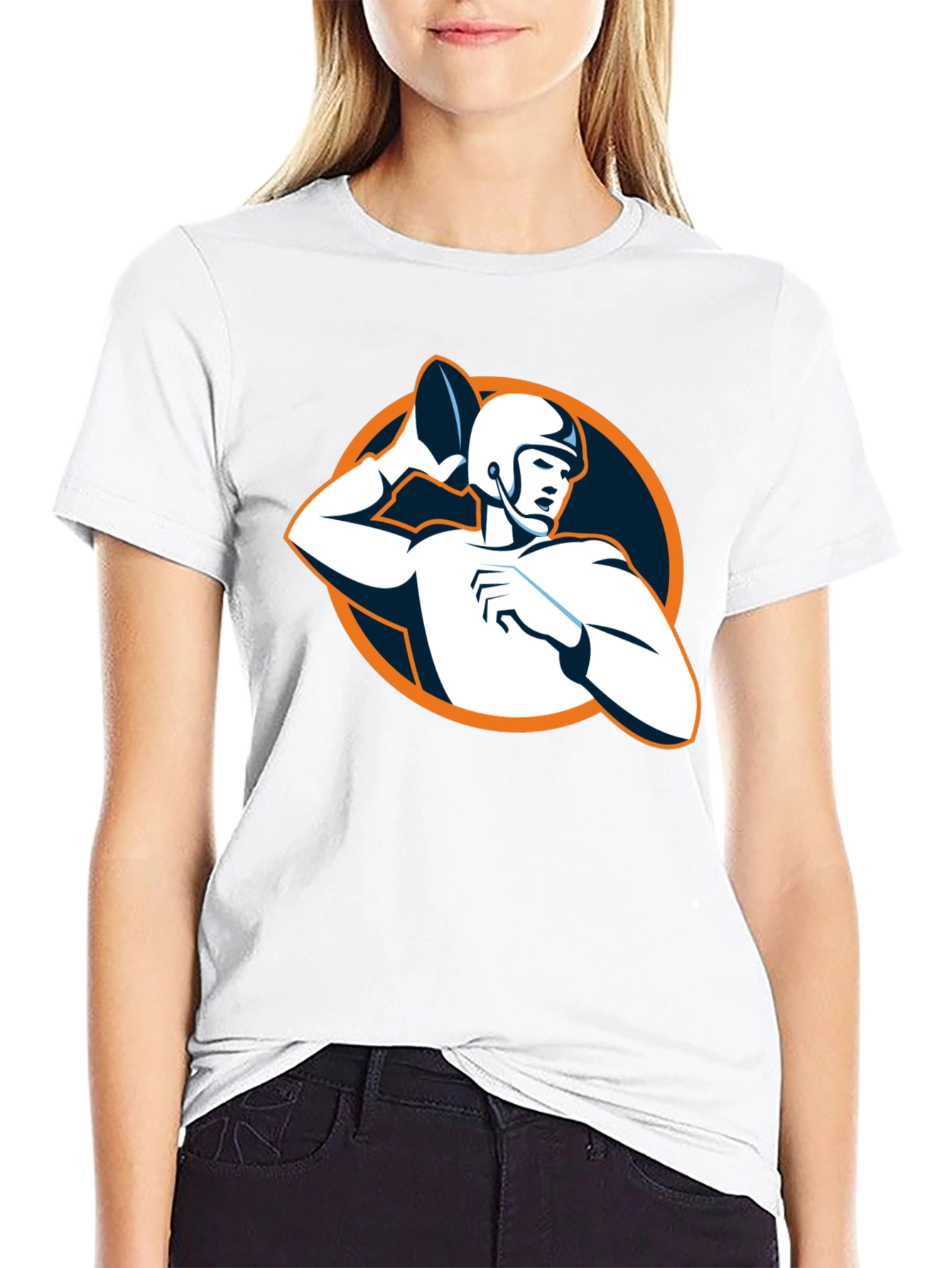 Football Player Graphic Black T-Shirt