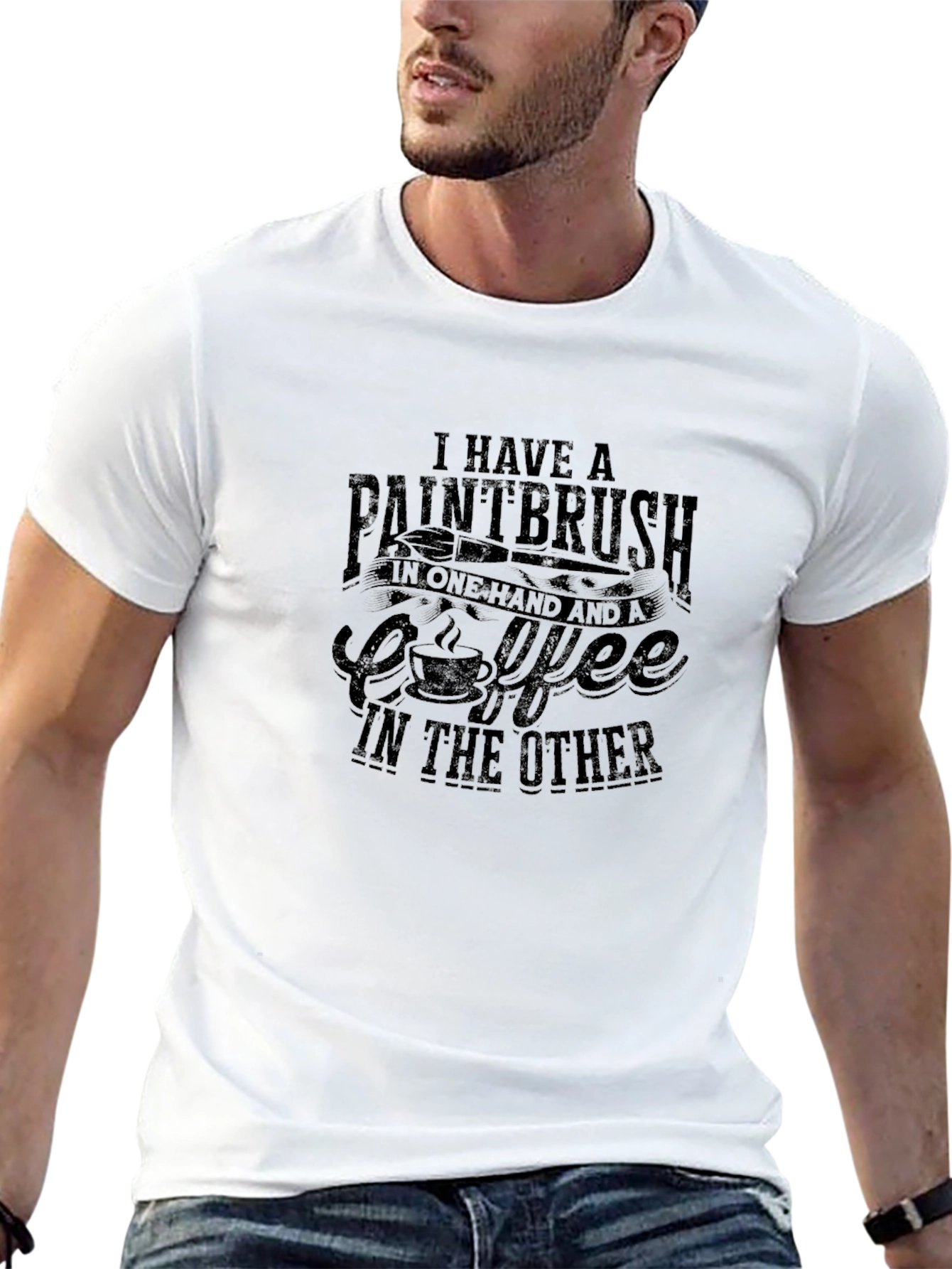 Paintbrush & Coffee T-Shirt - Artists Essential