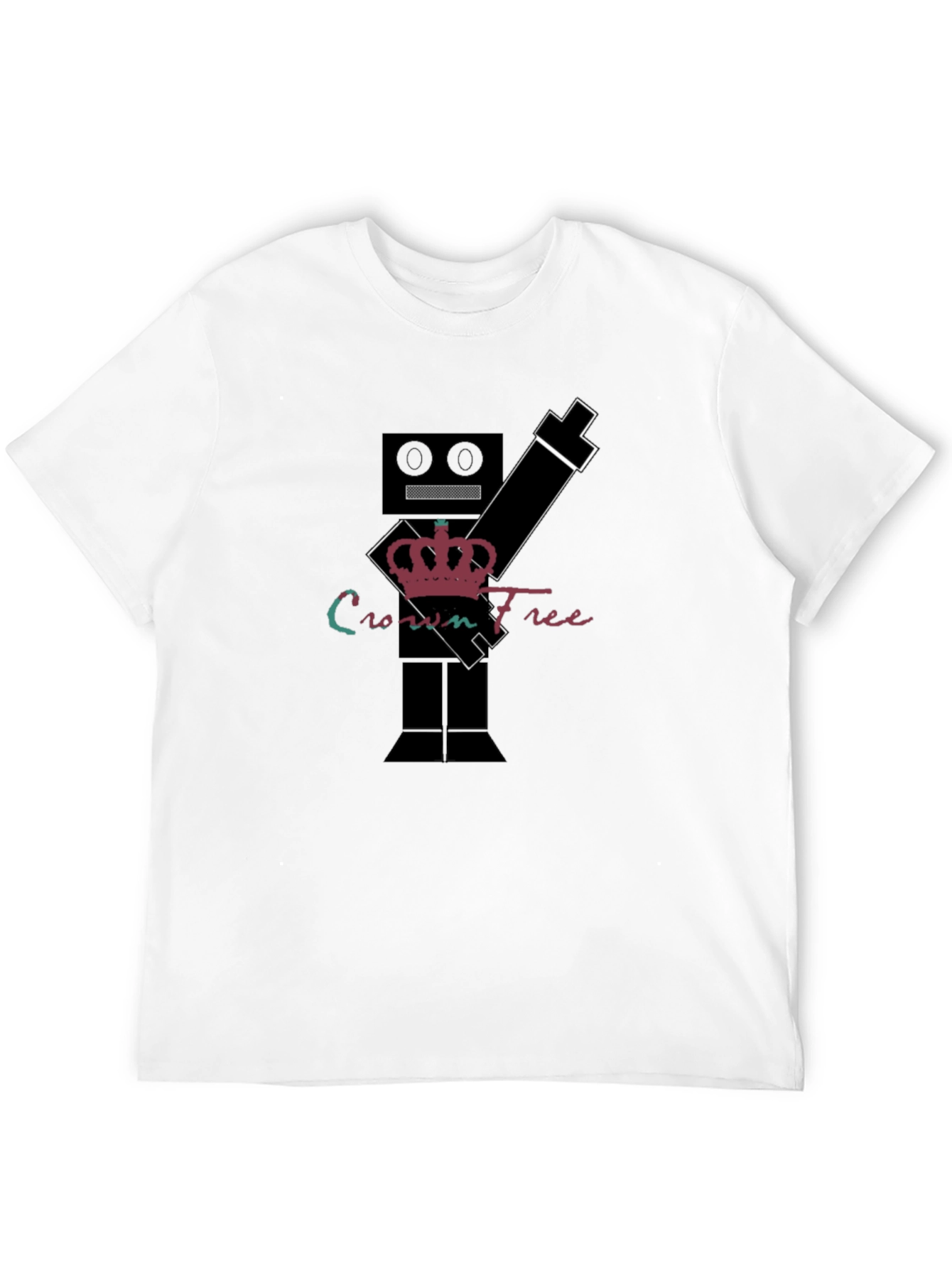 Crown Free Robot T-Shirt - Black Graphic Tee