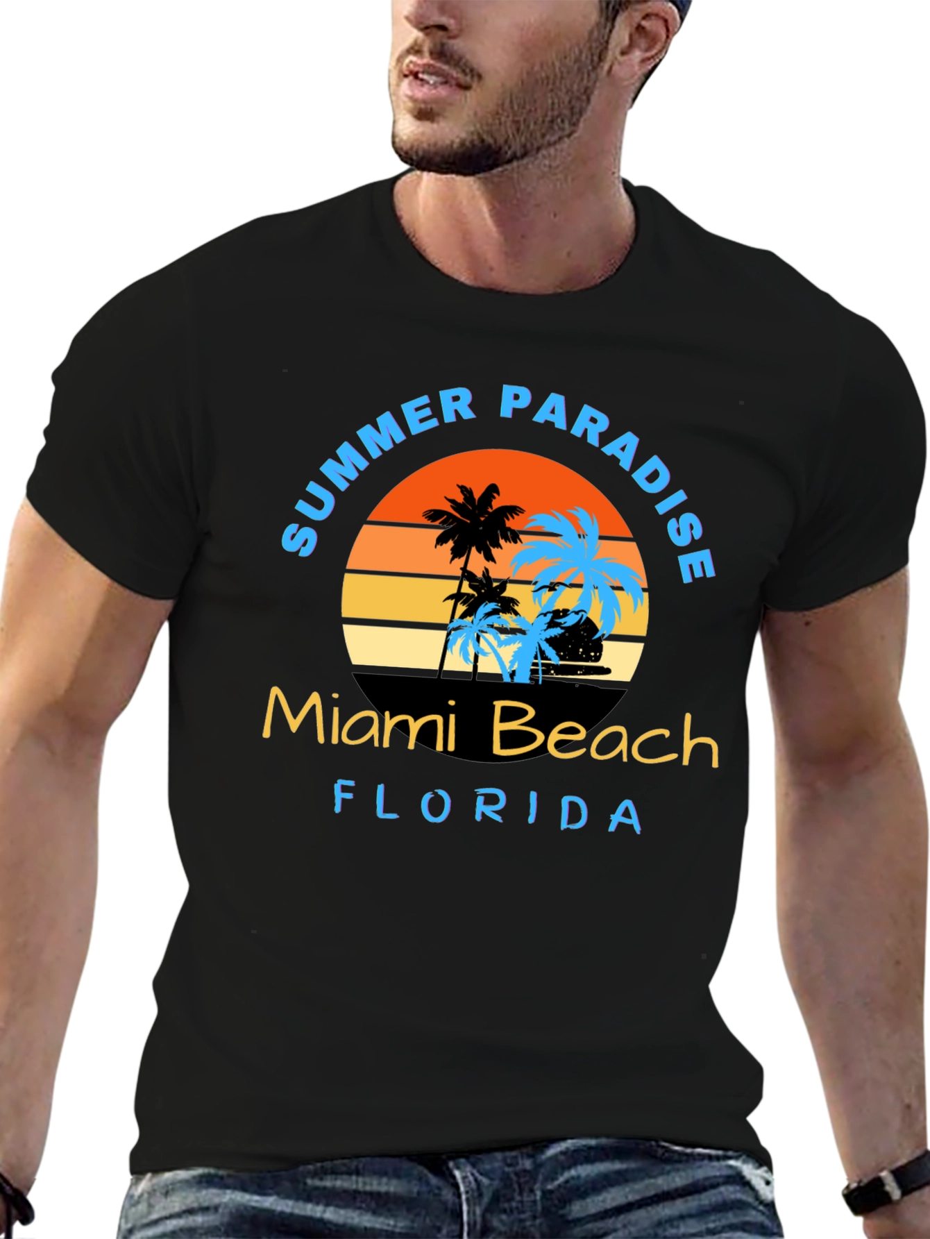 Miami Beach Summer Paradise Graphic T-Shirt