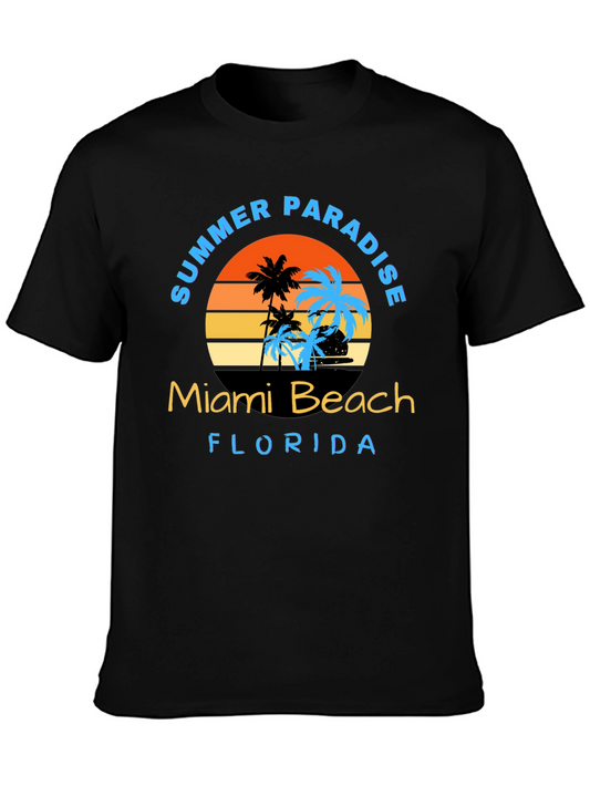 Miami Beach Summer Paradise Graphic T-Shirt