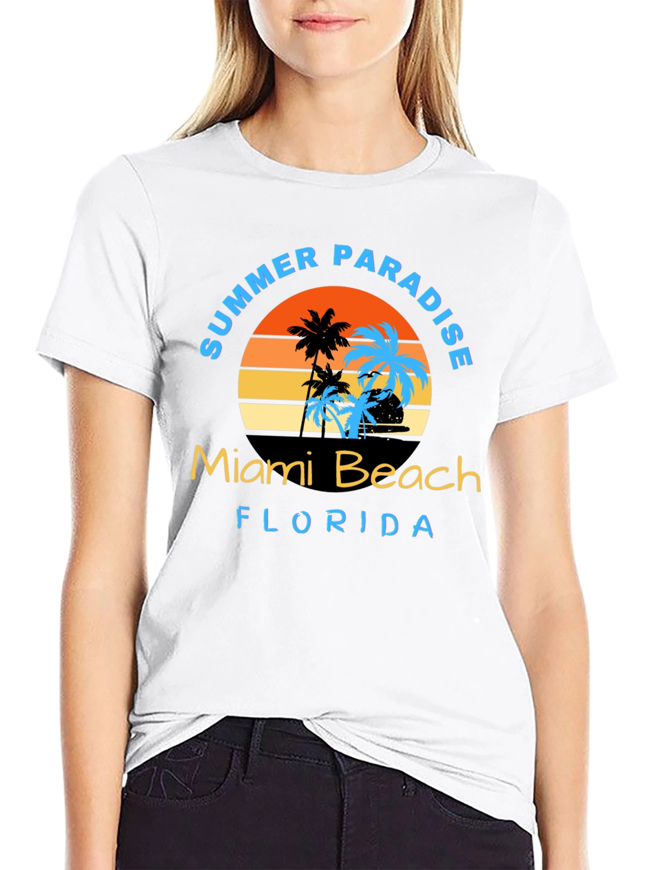 Miami Beach Summer Paradise Graphic T-Shirt