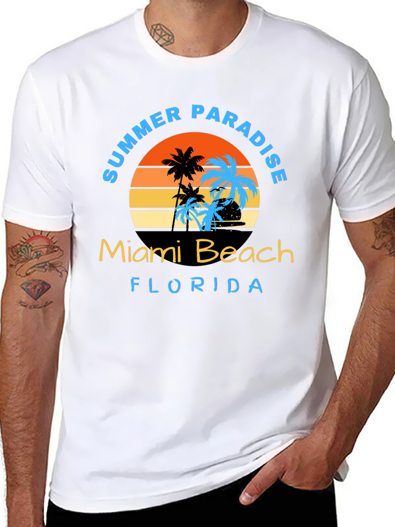 Miami Beach Summer Paradise Graphic T-Shirt