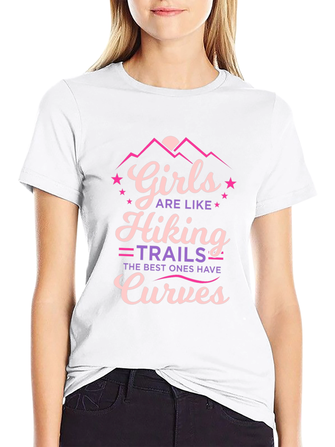 Girls Hiking Trails Curves Graphic Tee