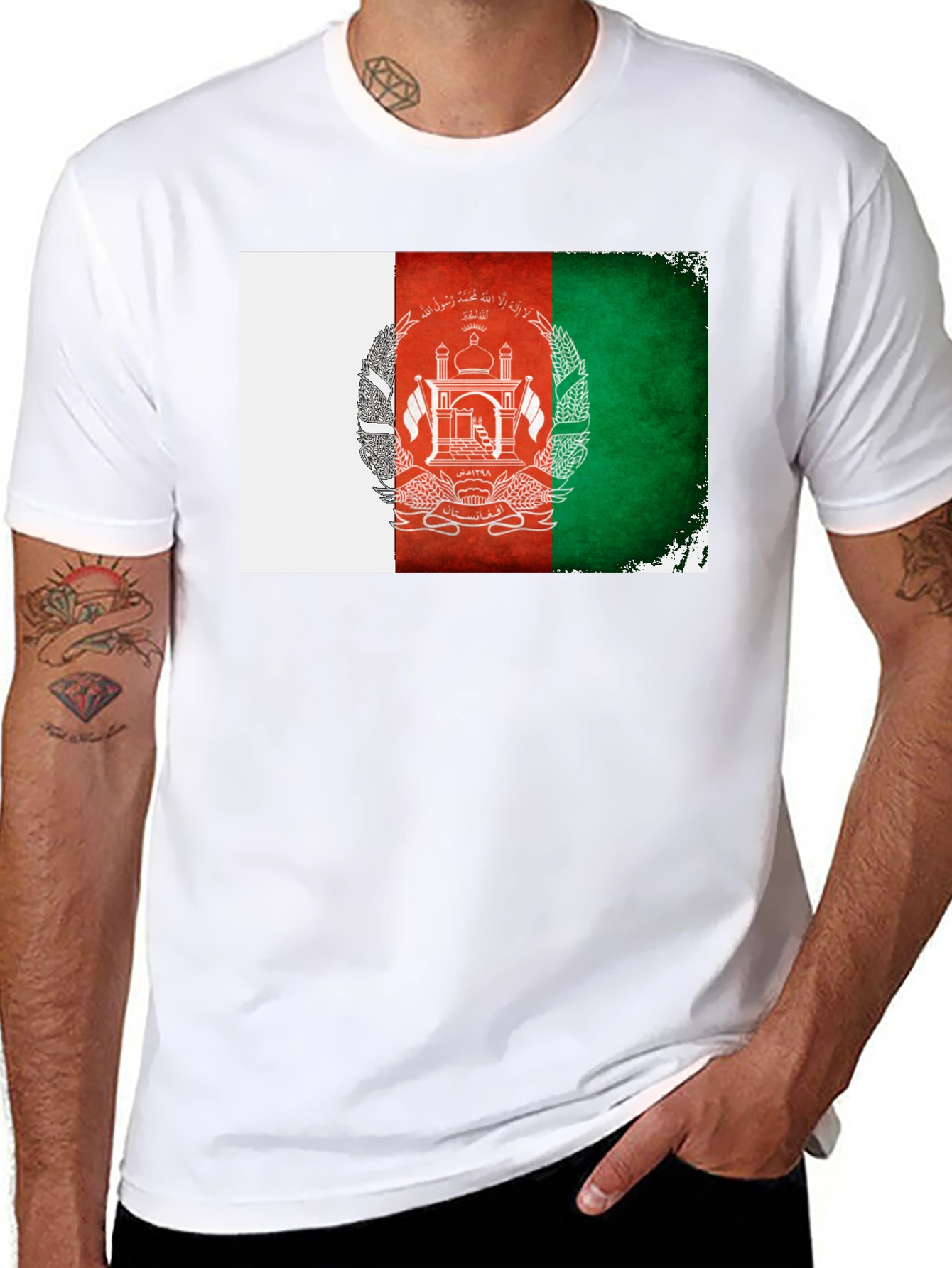Afghanistan Flag T-Shirt - Grunge Style