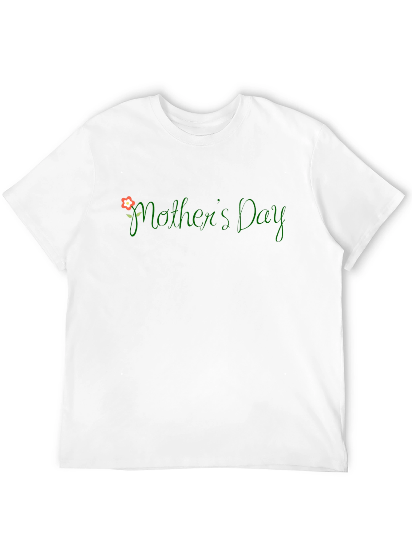 Mothers Day T-Shirt - Floral Green Text Design