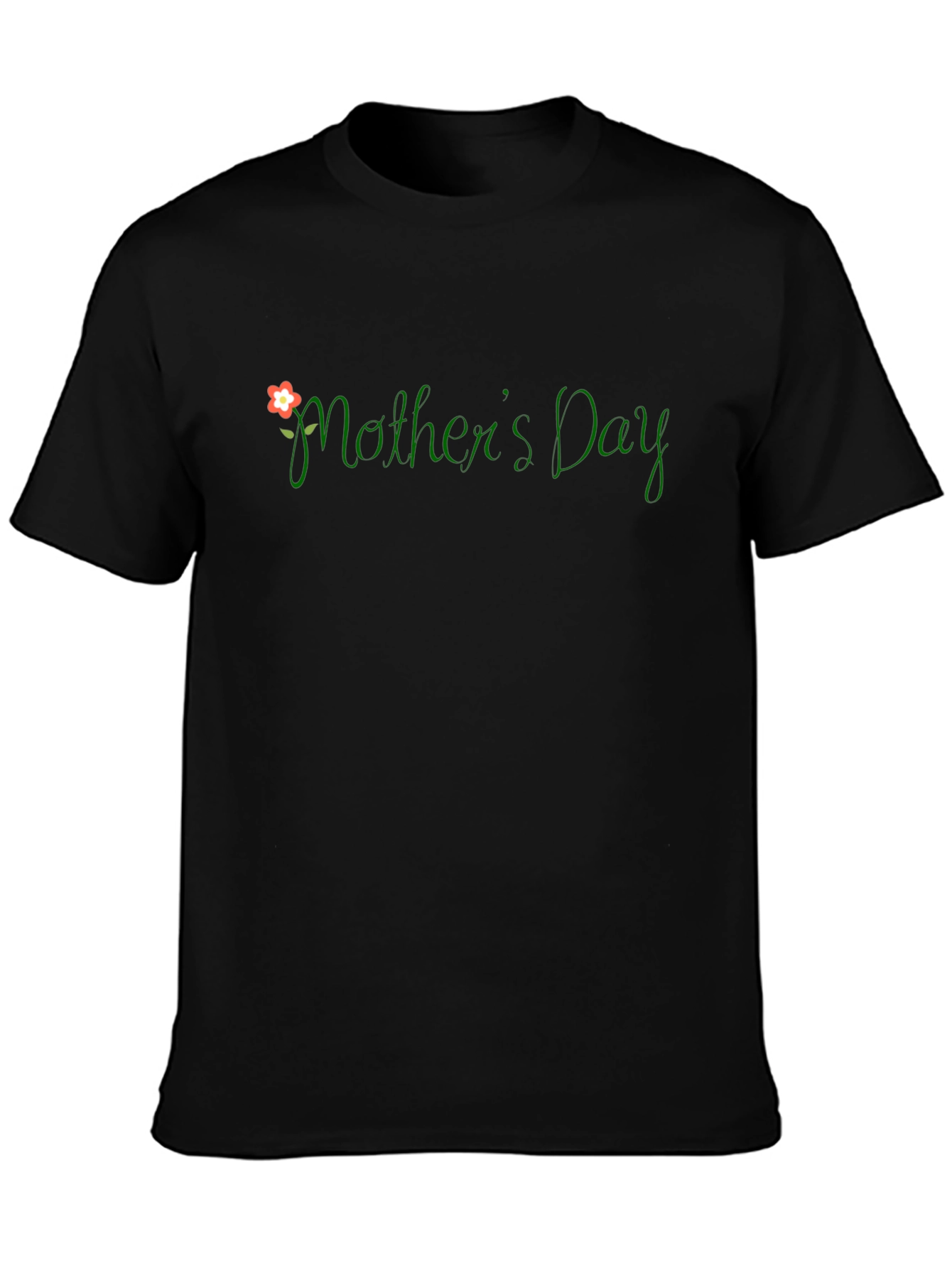 Mothers Day T-Shirt - Floral Green Text Design