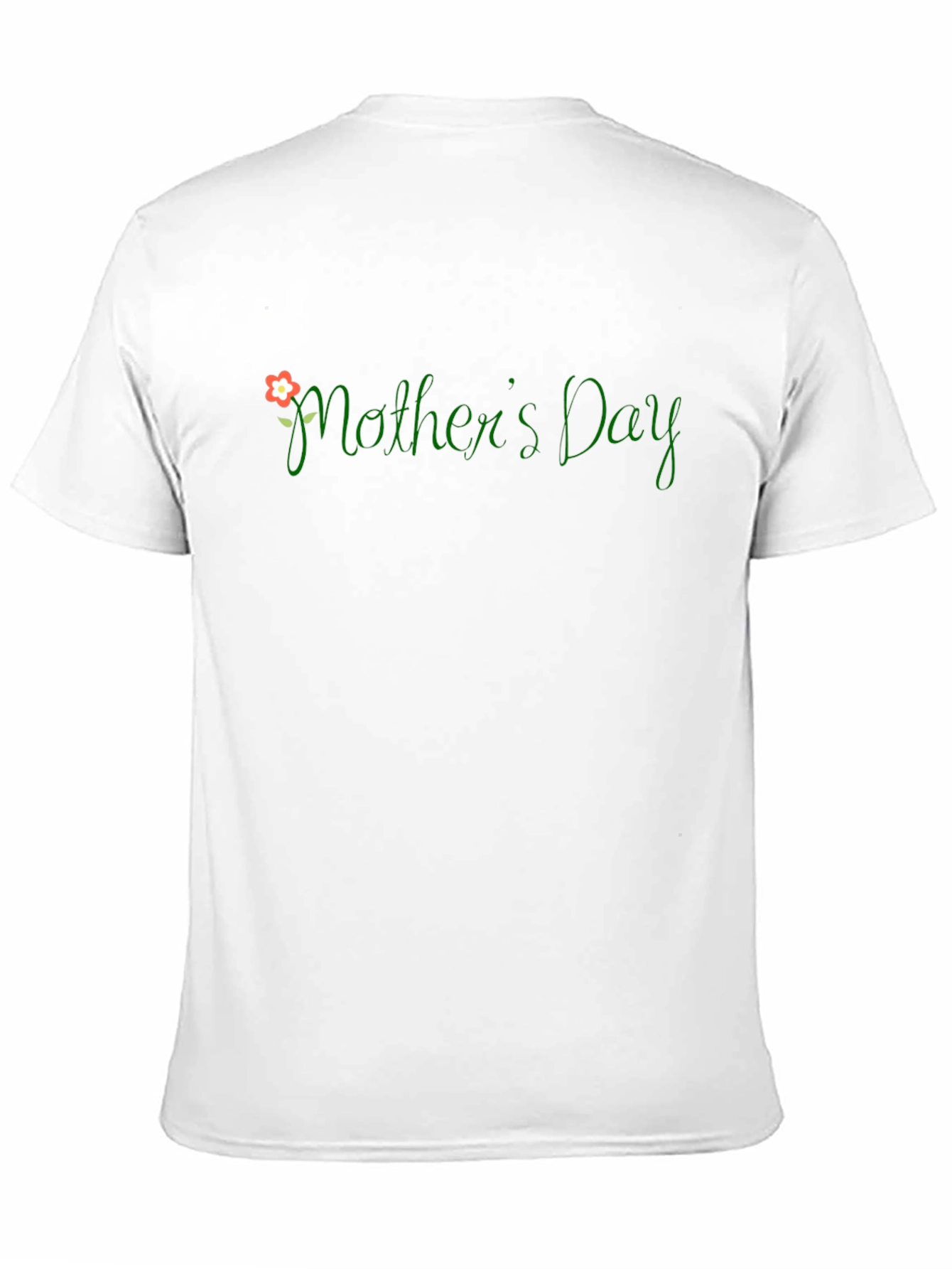 Mothers Day T-Shirt - Floral Green Text Design