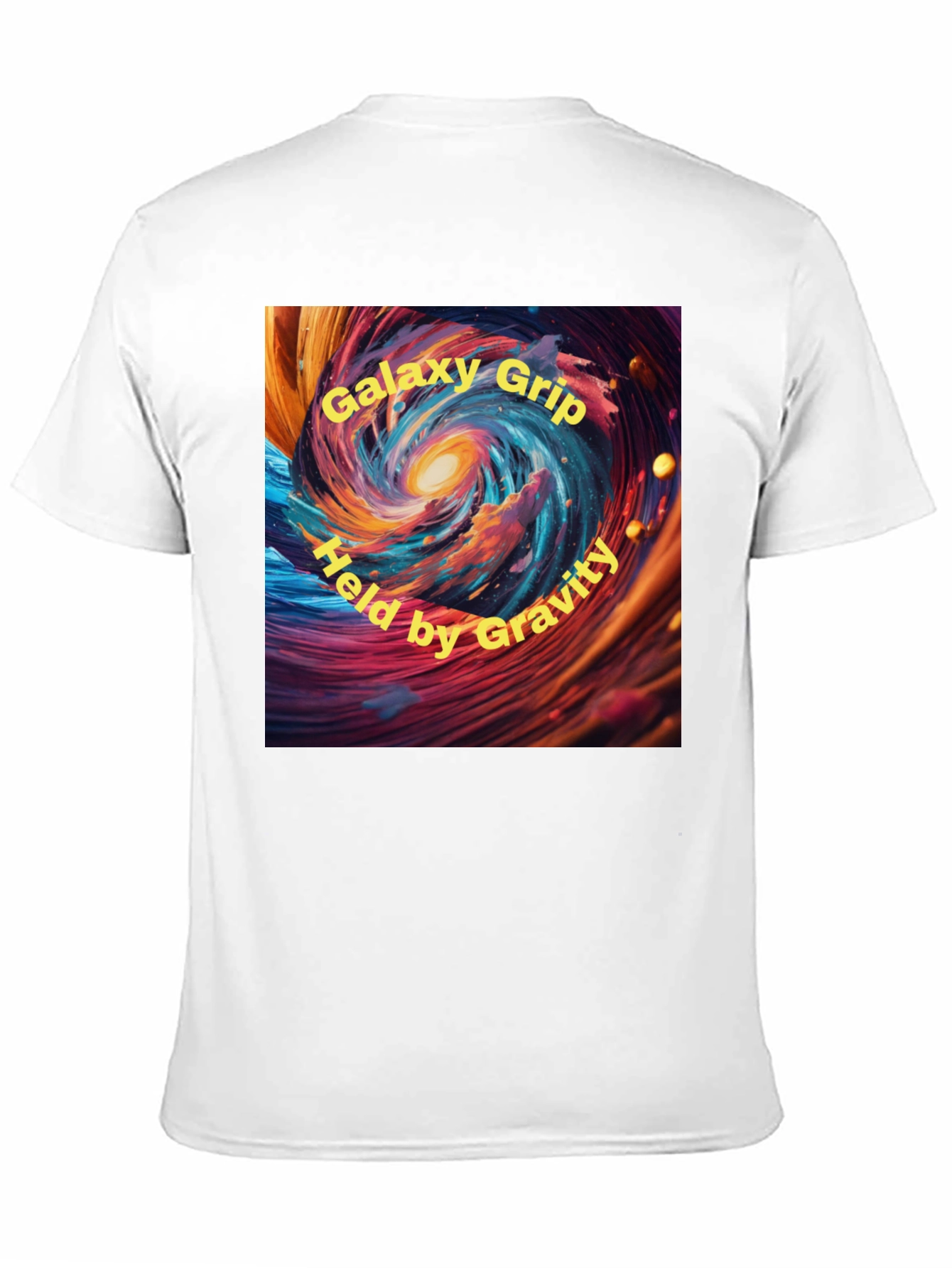 Galaxy Grip Held by Gravity Black T-Shirt