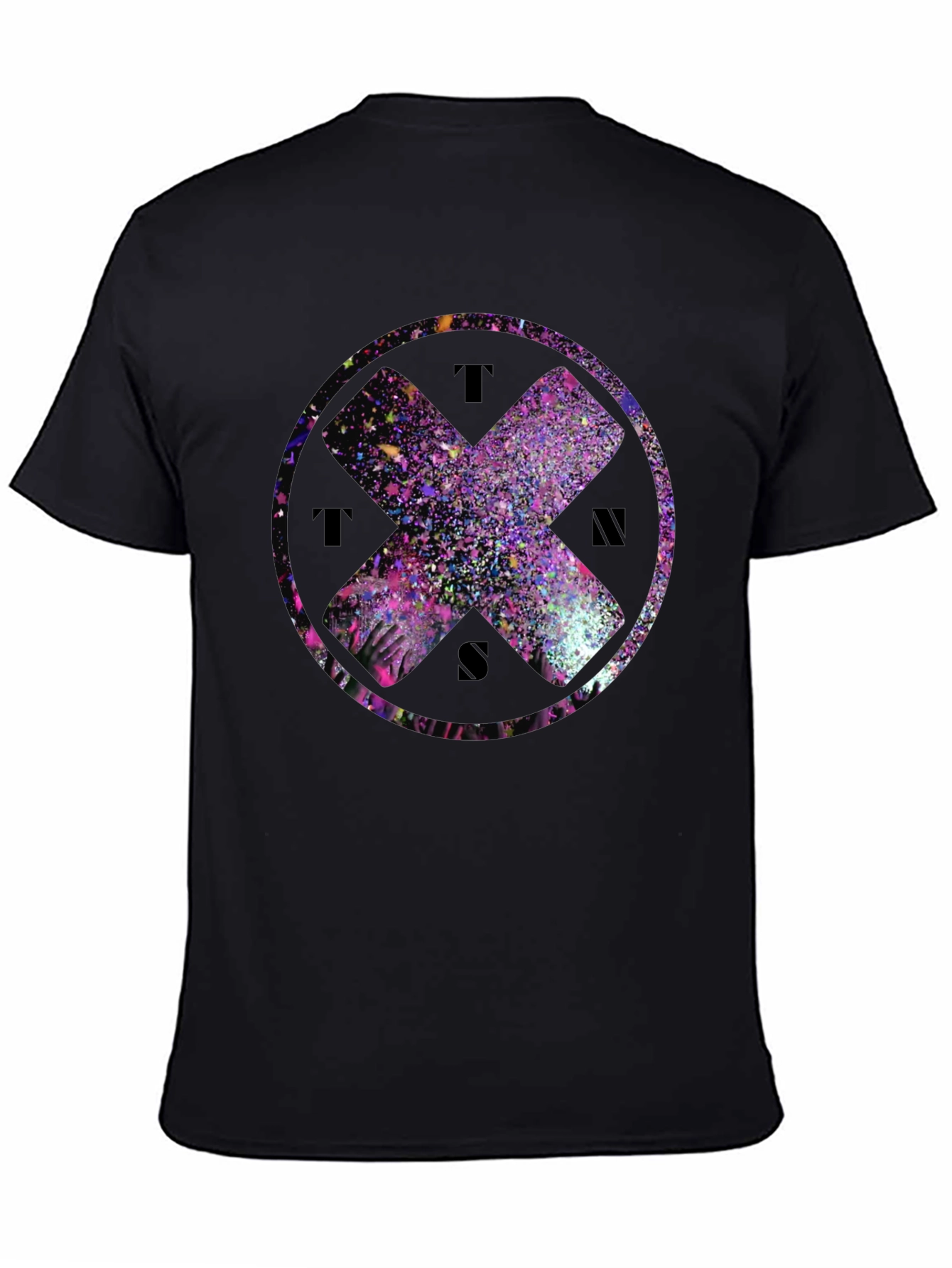 Abstract Cross Graphic Tee - Black Cotton Blend