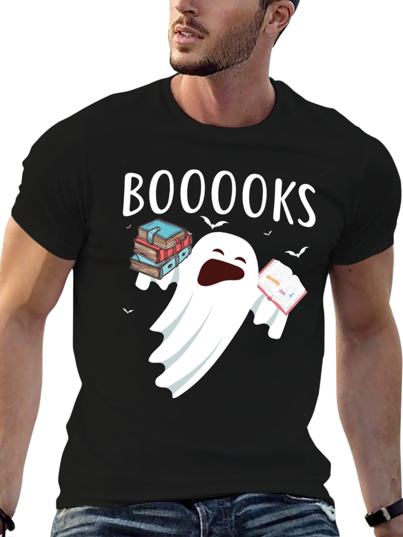Booooks Halloween Ghost T-Shirt