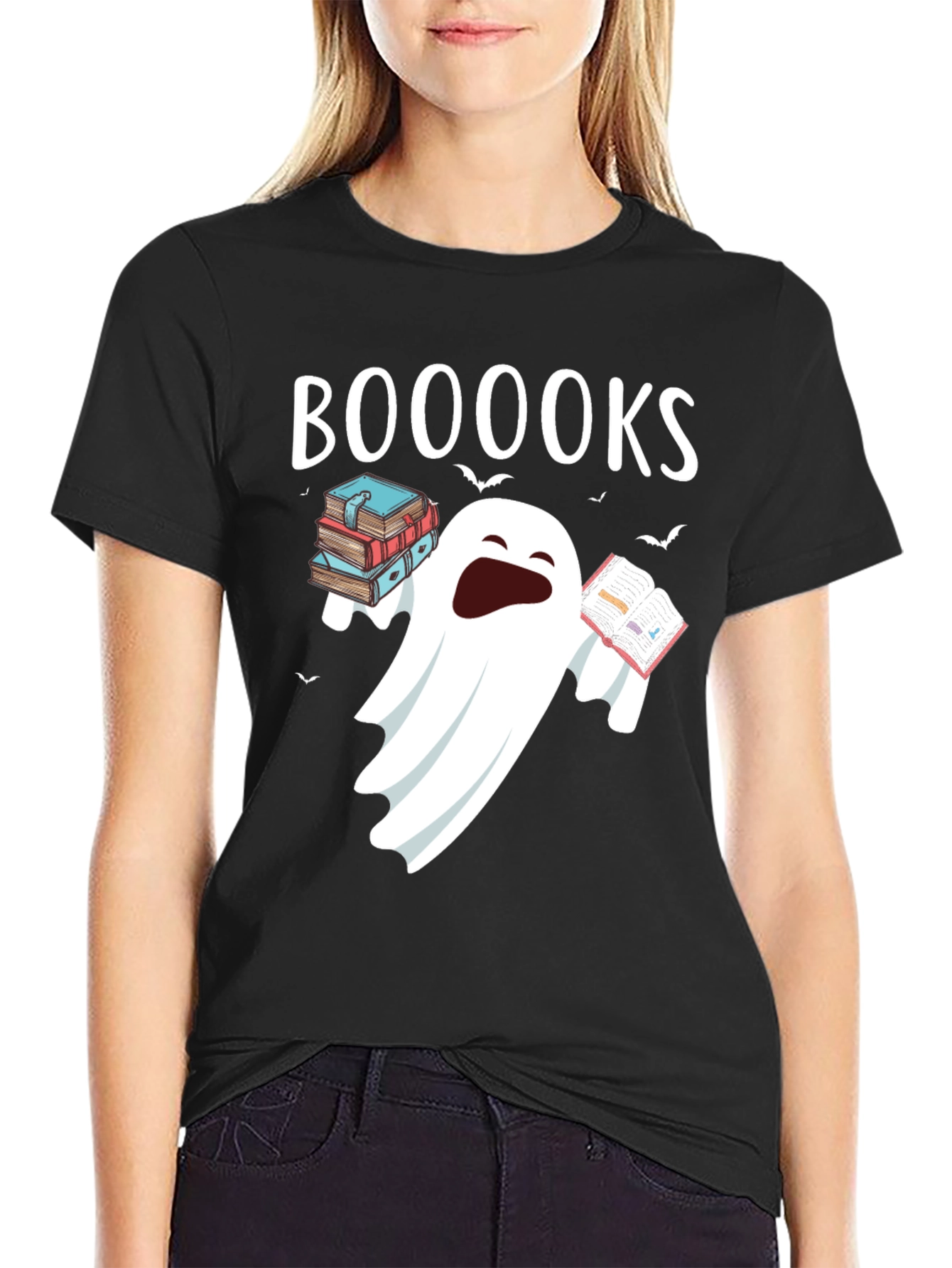 Booooks Halloween Ghost T-Shirt