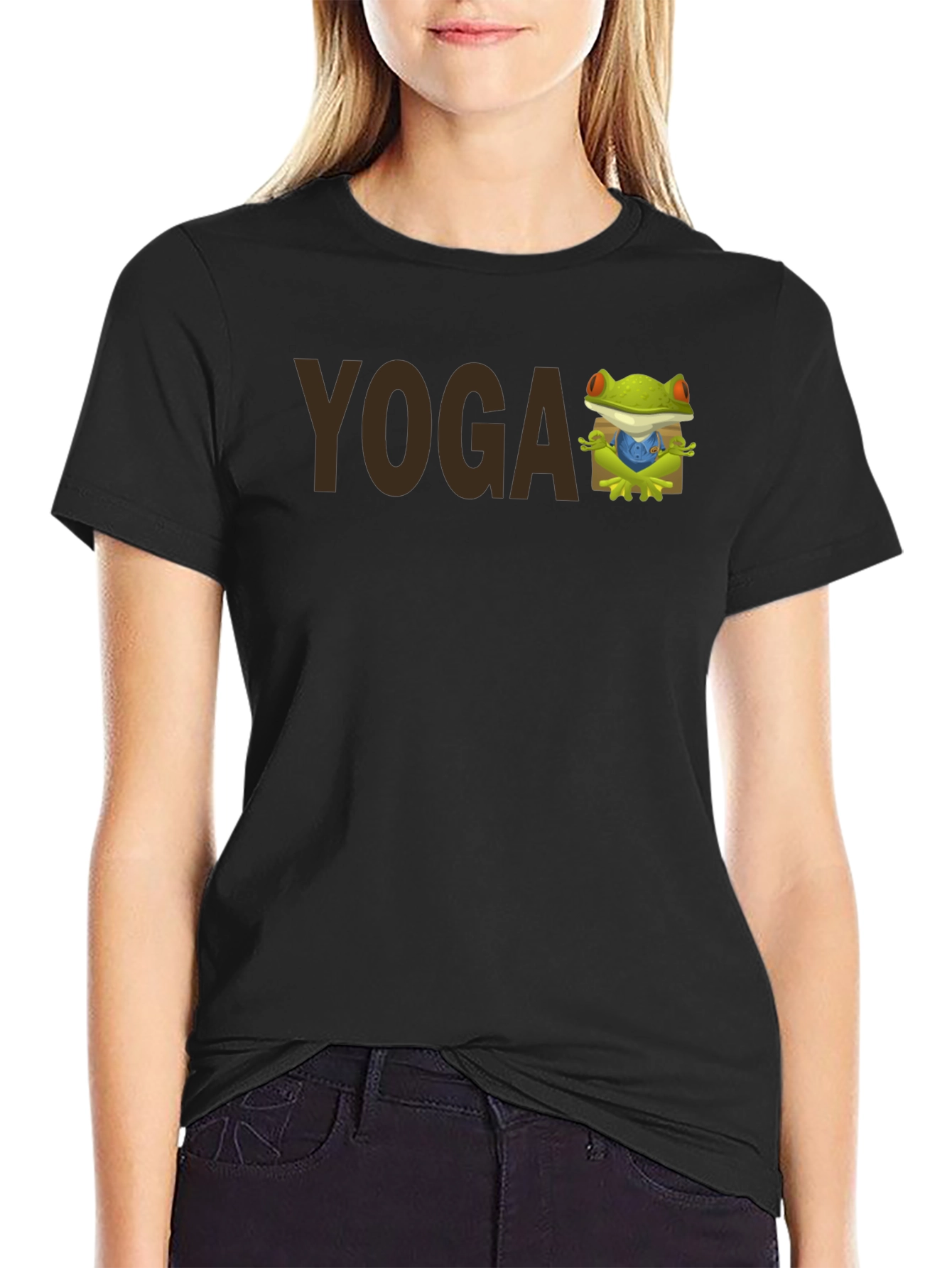 Yoga Frog Graphic Tee - Mens Black T-Shirt