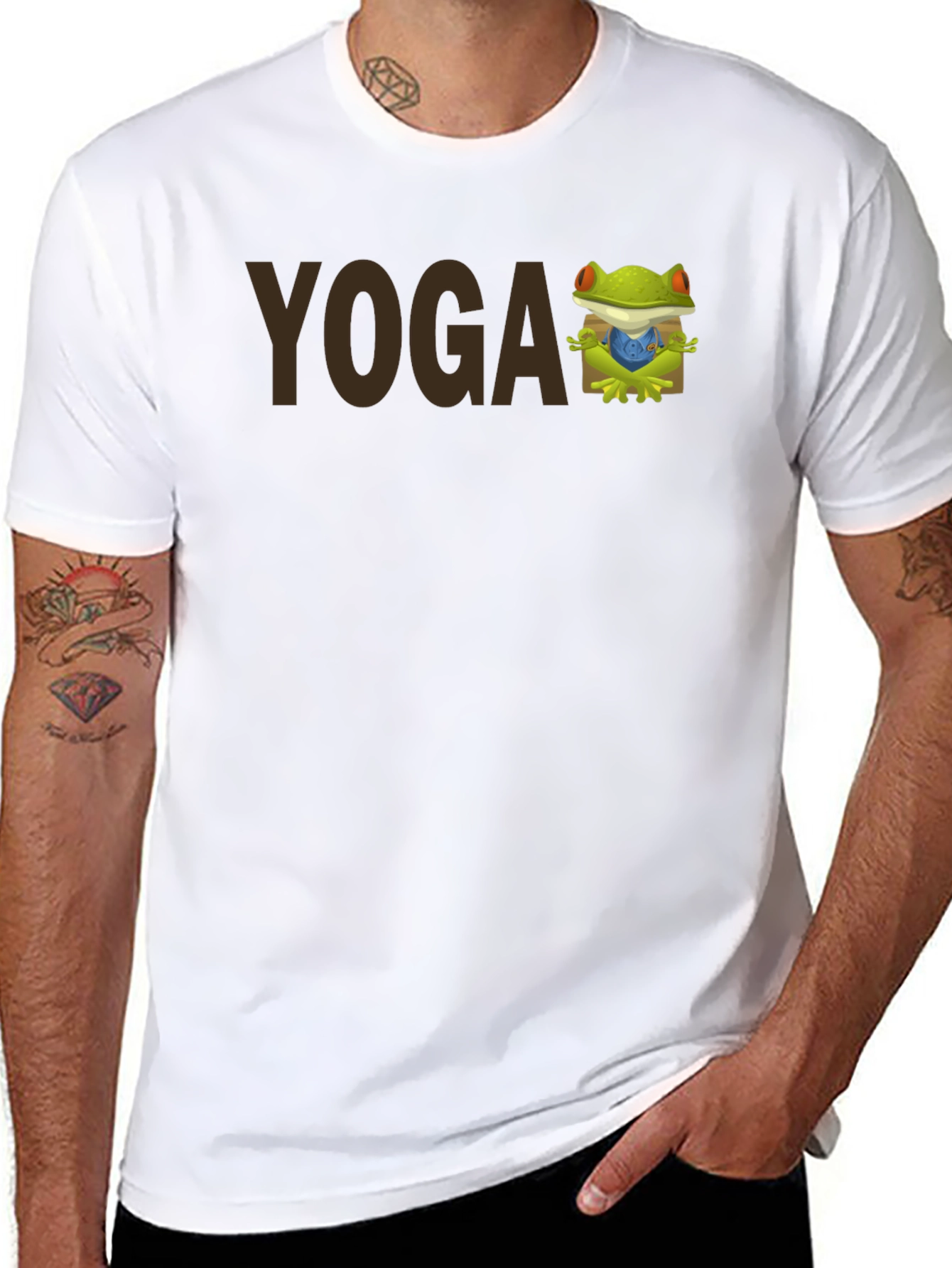 Yoga Frog Graphic Tee - Mens Black T-Shirt
